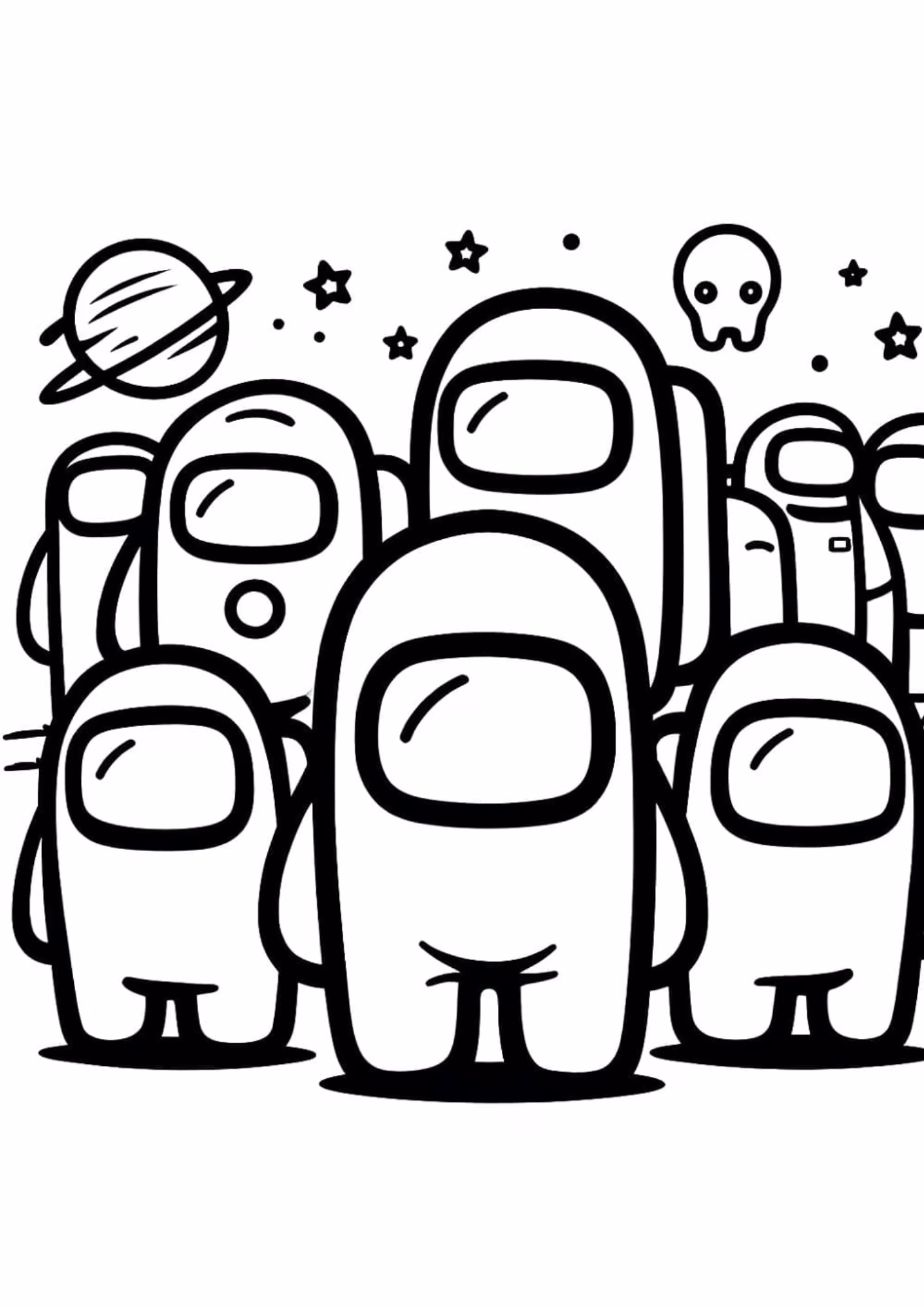 Among us e para colorir — desenho para imprimir