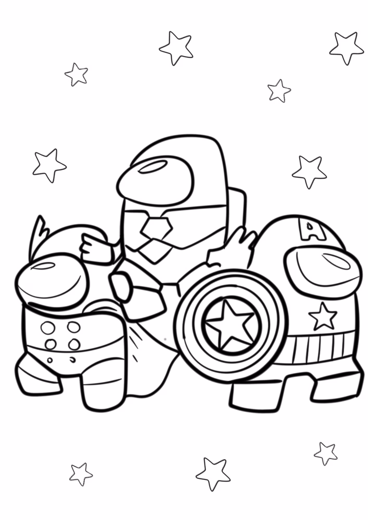 Among us e para colorir — desenho para imprimir