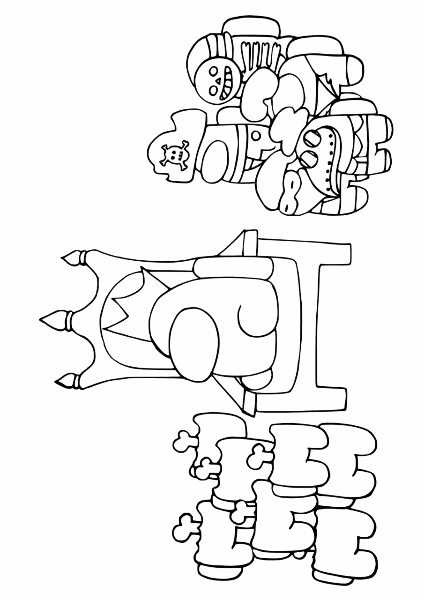 Among us e para colorir — desenho para imprimir