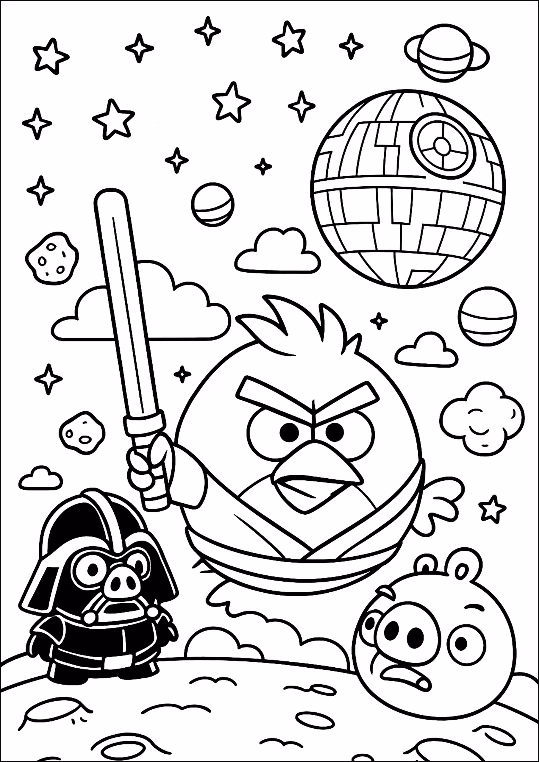Angry birds para colorir — desenho para imprimir