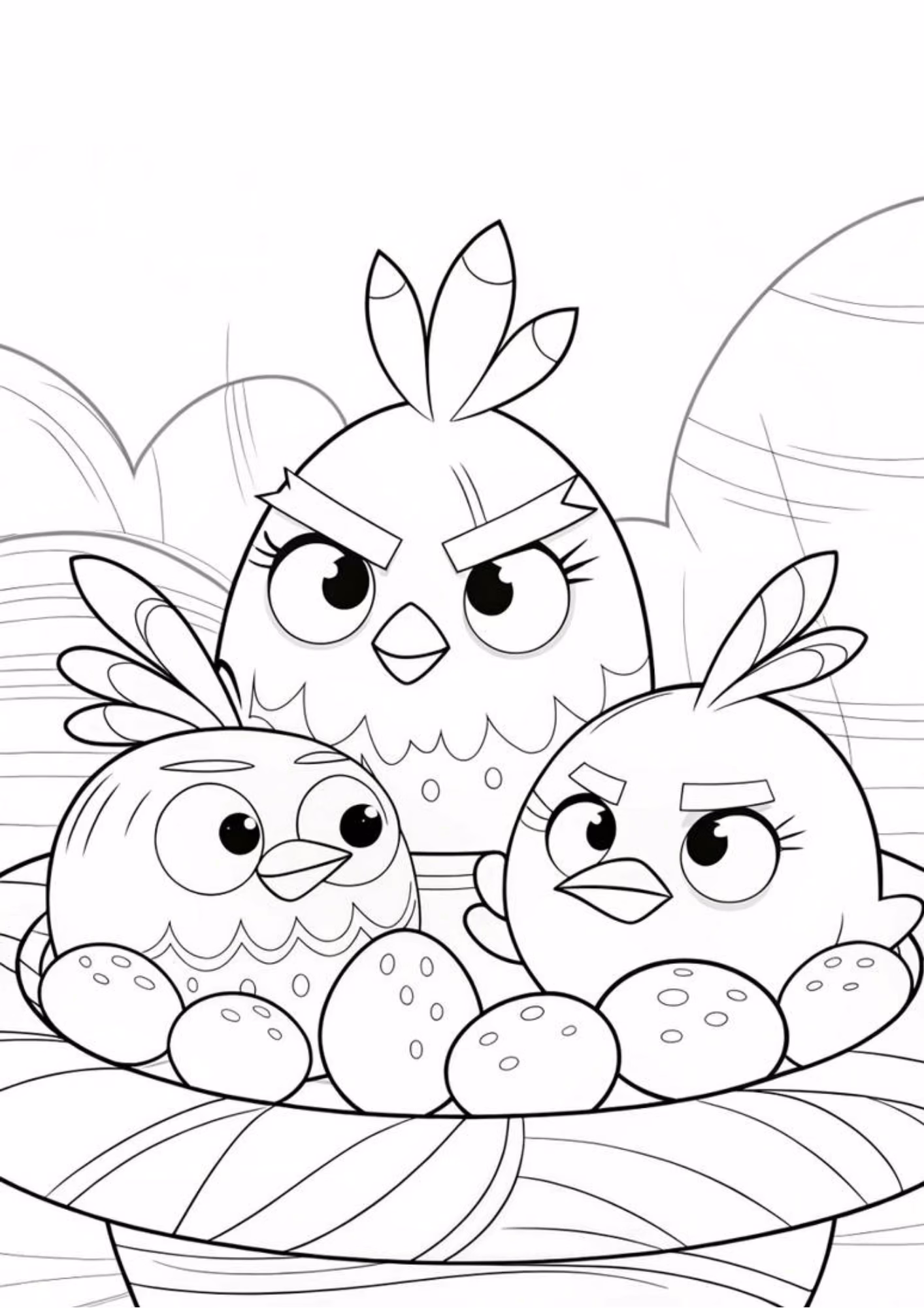 Angry birds e para colorir — desenho para imprimir