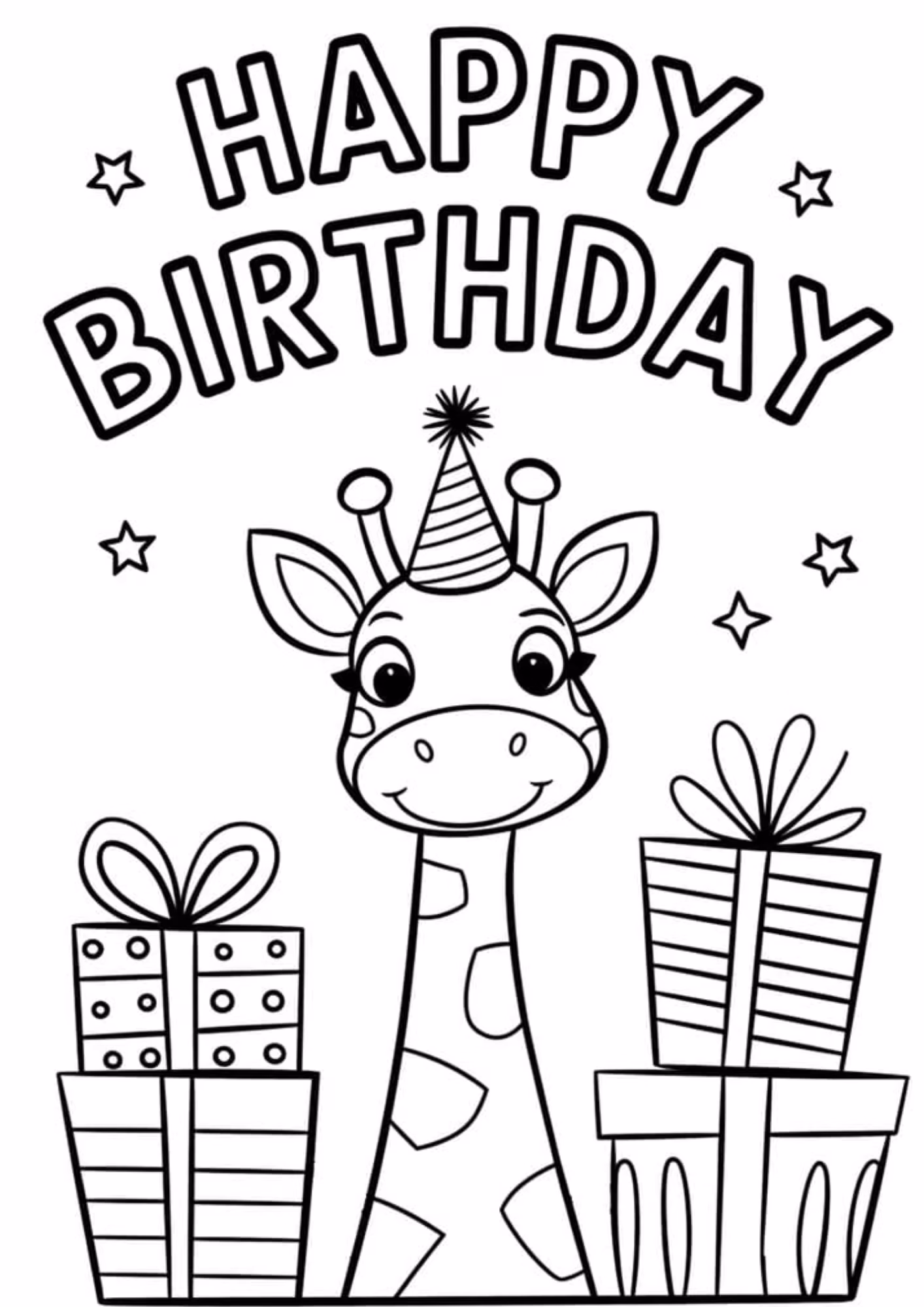 Aniversario e para colorir — desenho para imprimir