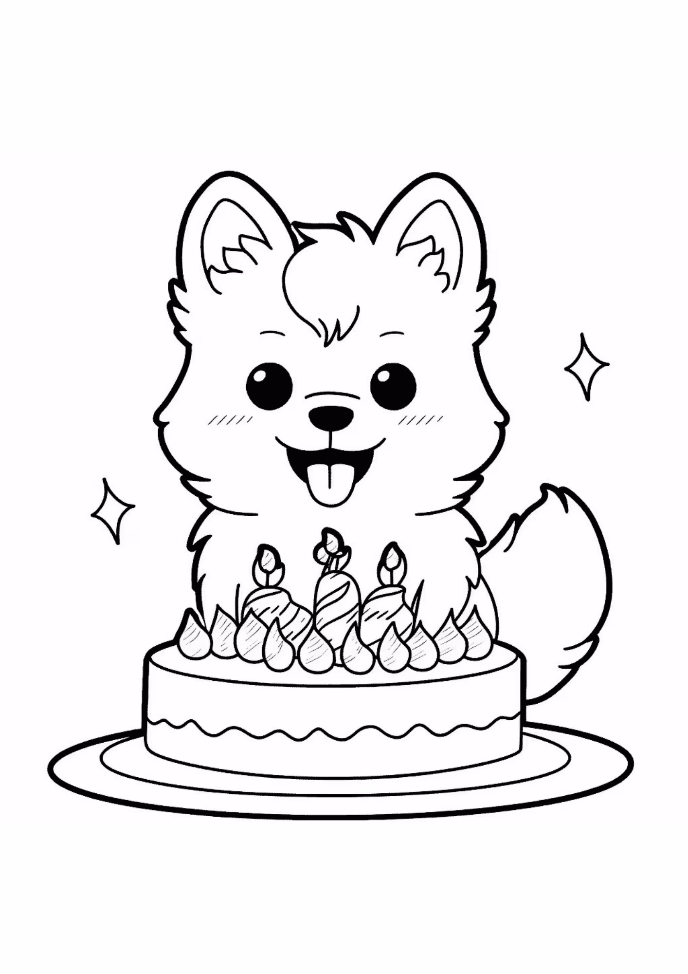 Aniversario e para colorir — desenho para imprimir