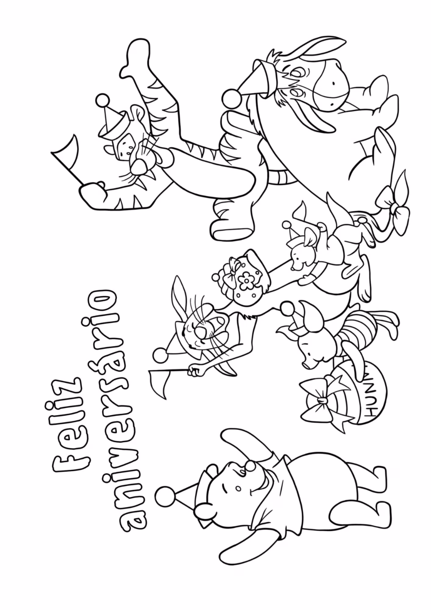 Aniversario e para colorir — desenho para imprimir
