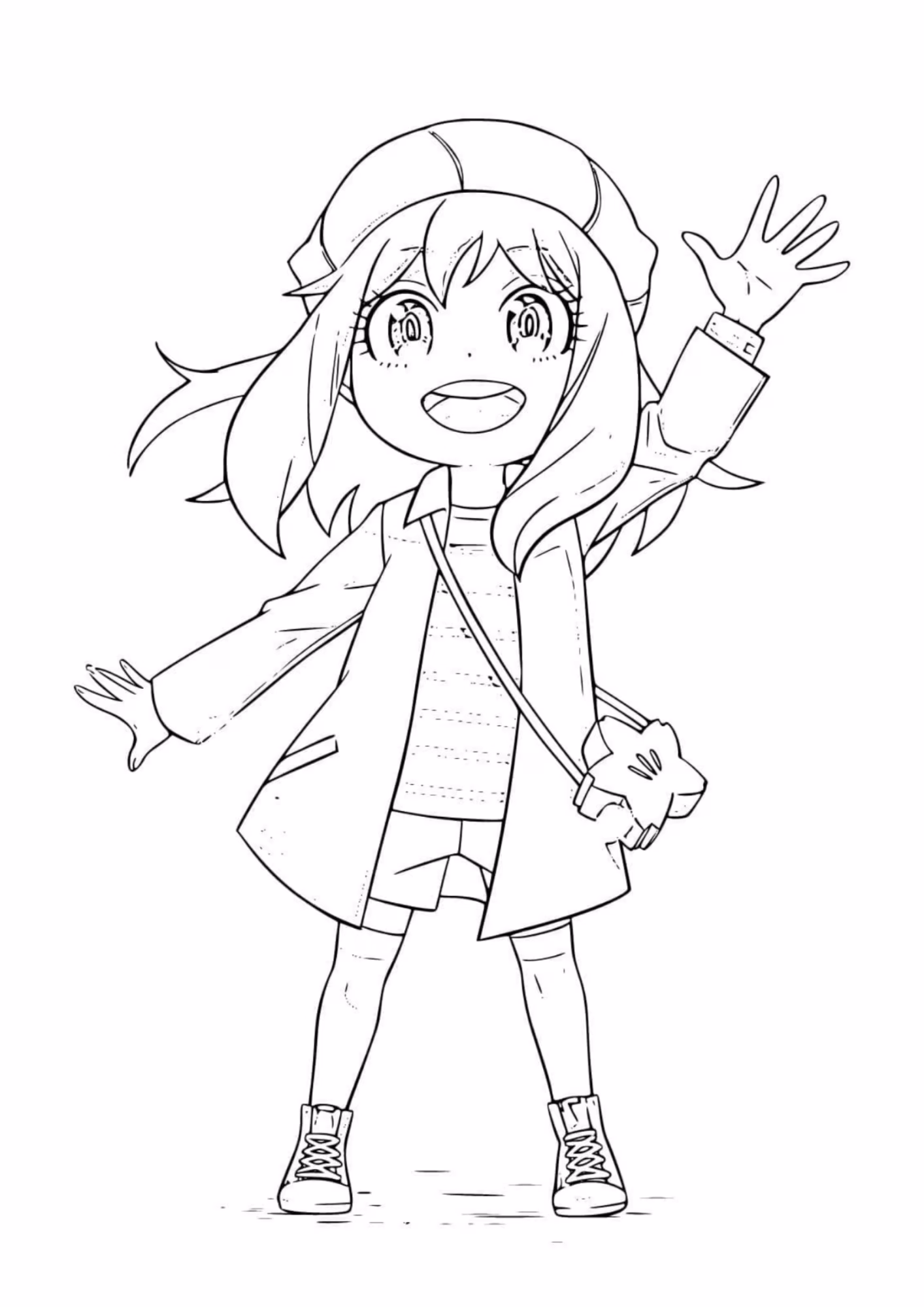 Anya e para colorir — desenho para imprimir
