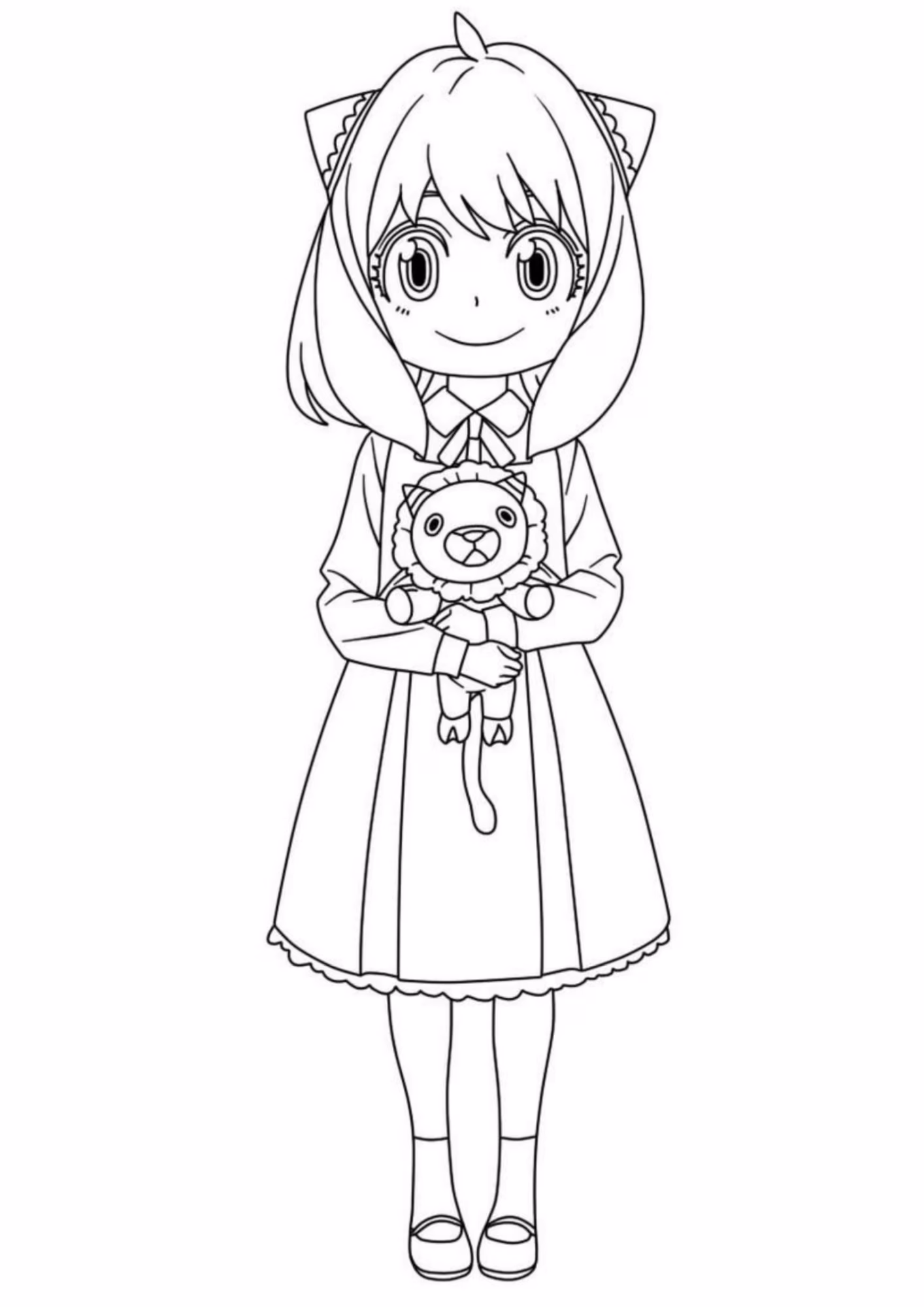 Anya e para colorir — desenho para imprimir