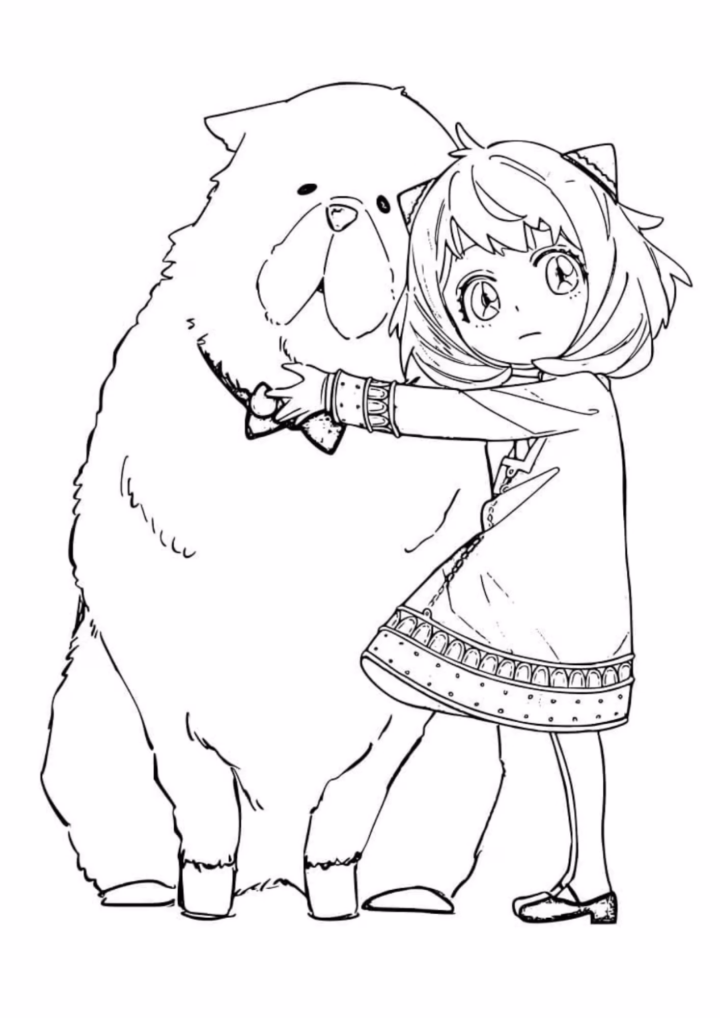 Anya e para colorir — desenho para imprimir