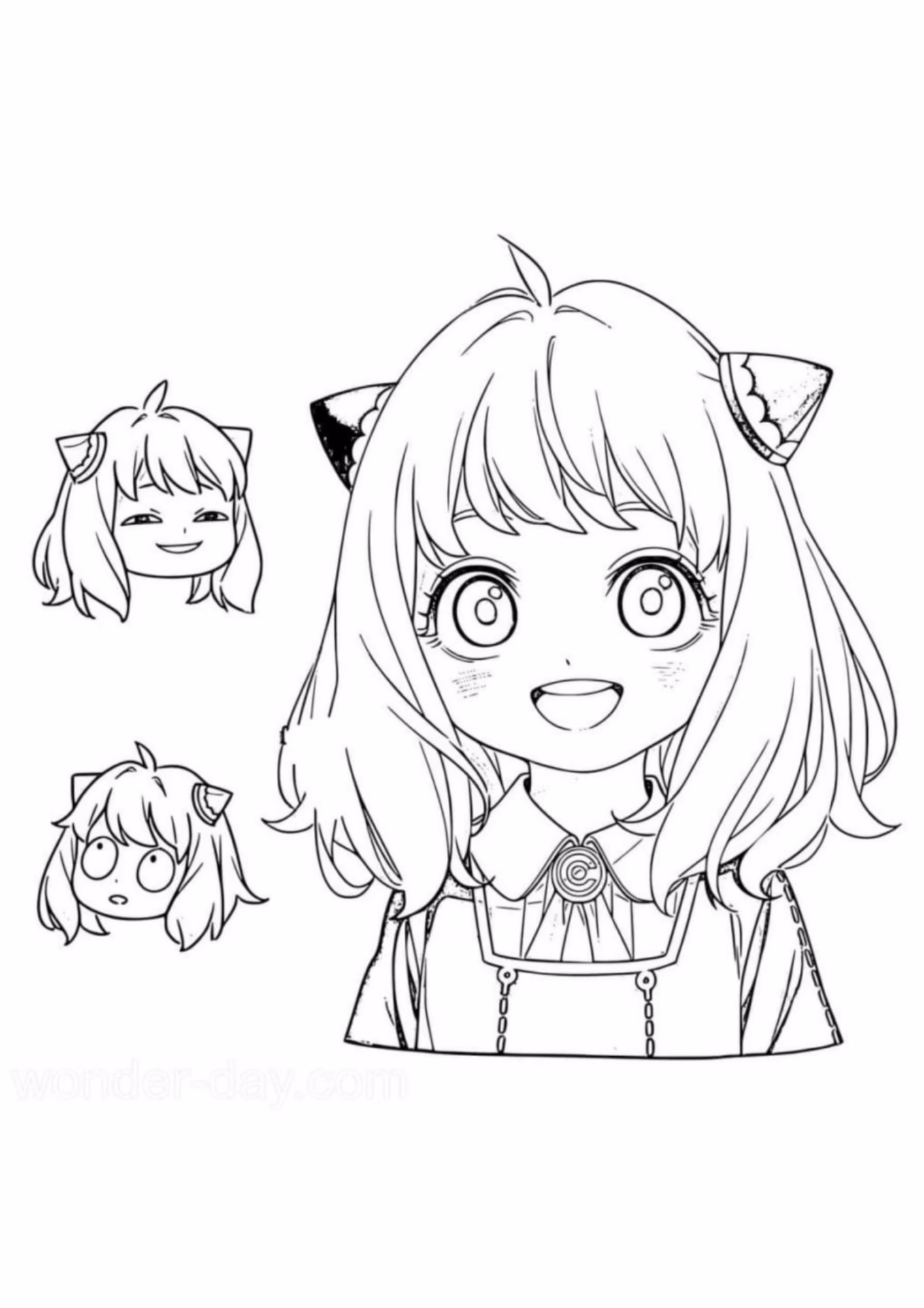 Anya e para colorir — desenho para imprimir
