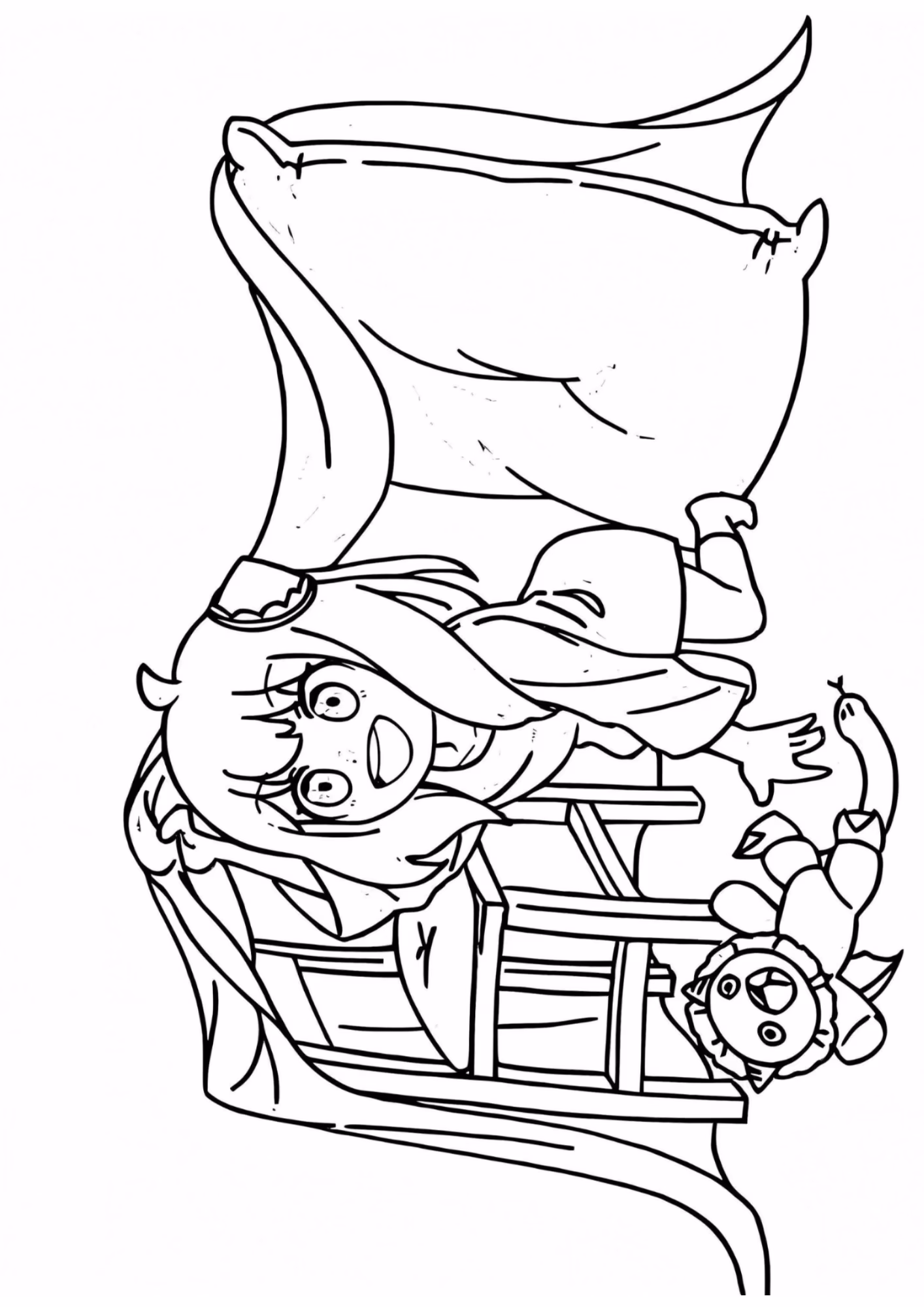 Anya e para colorir — desenho para imprimir
