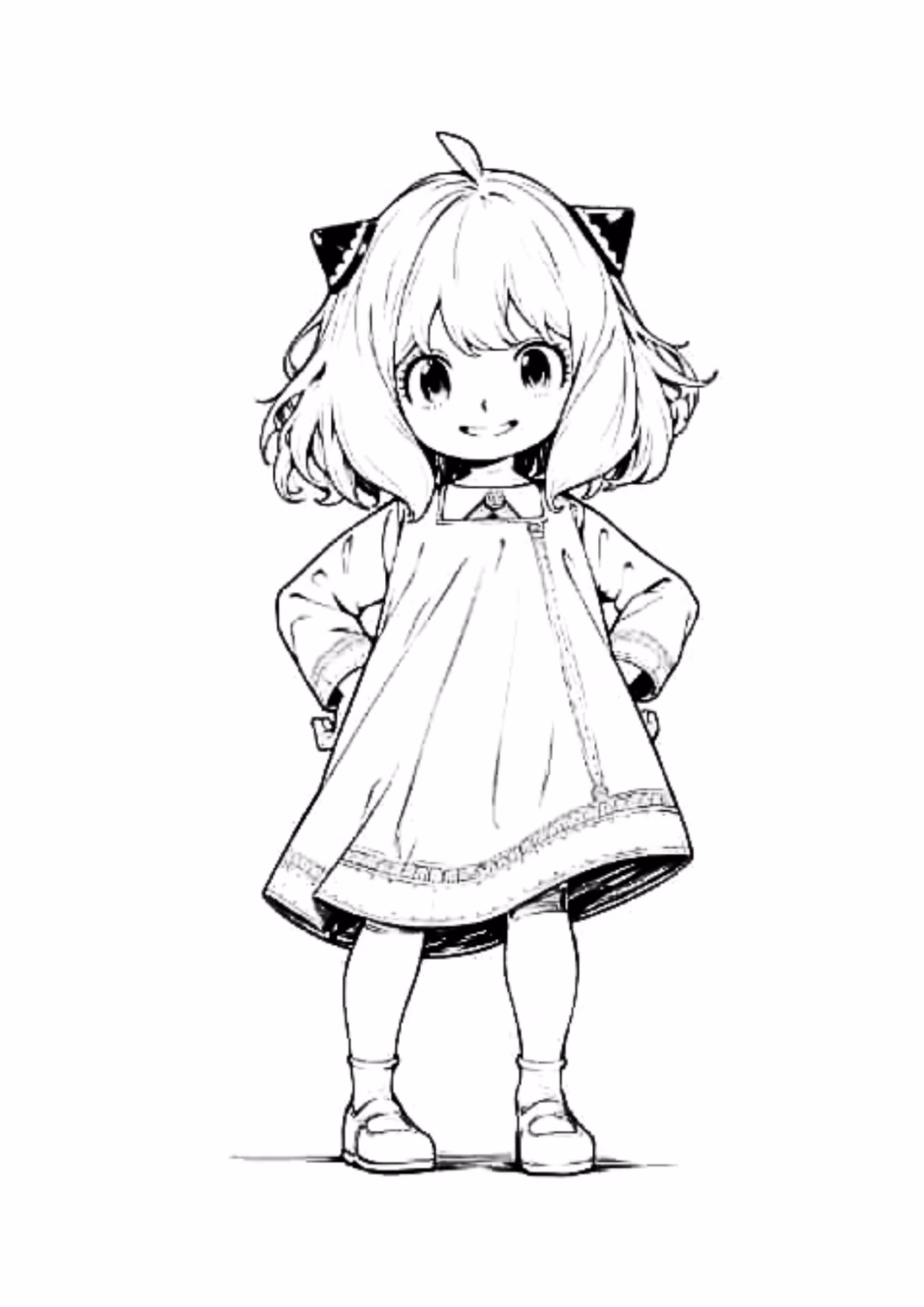 Anya e para colorir — desenho para imprimir