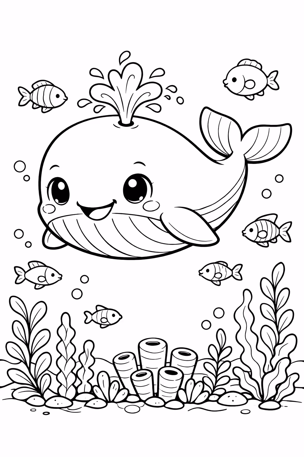 Baleia para colorir — desenho para imprimir