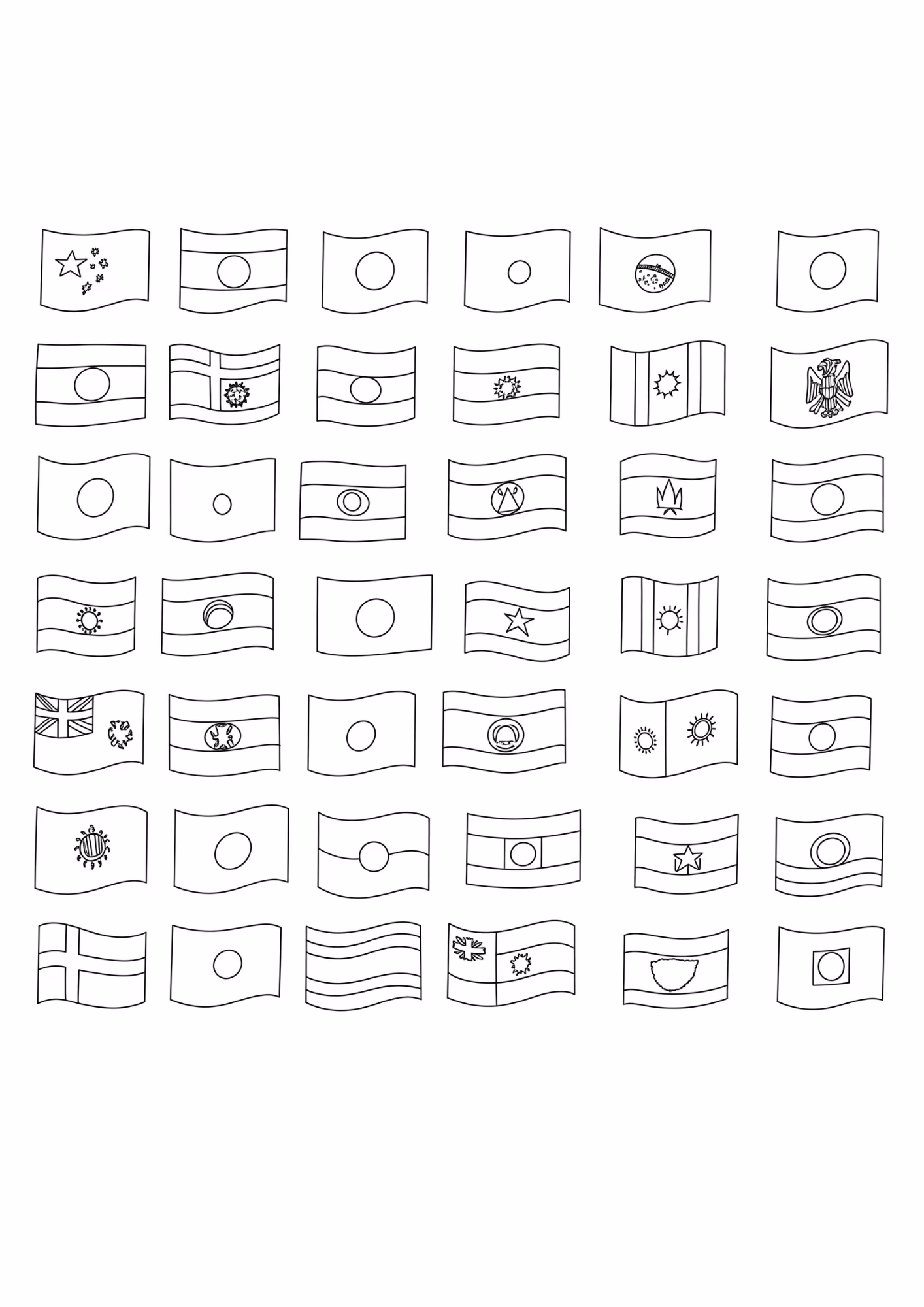 Bandeiras e para colorir — desenho para imprimir