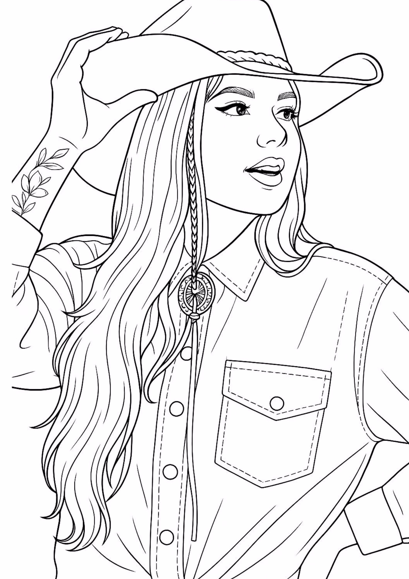 Boiadeirinha e para colorir — desenho para imprimir