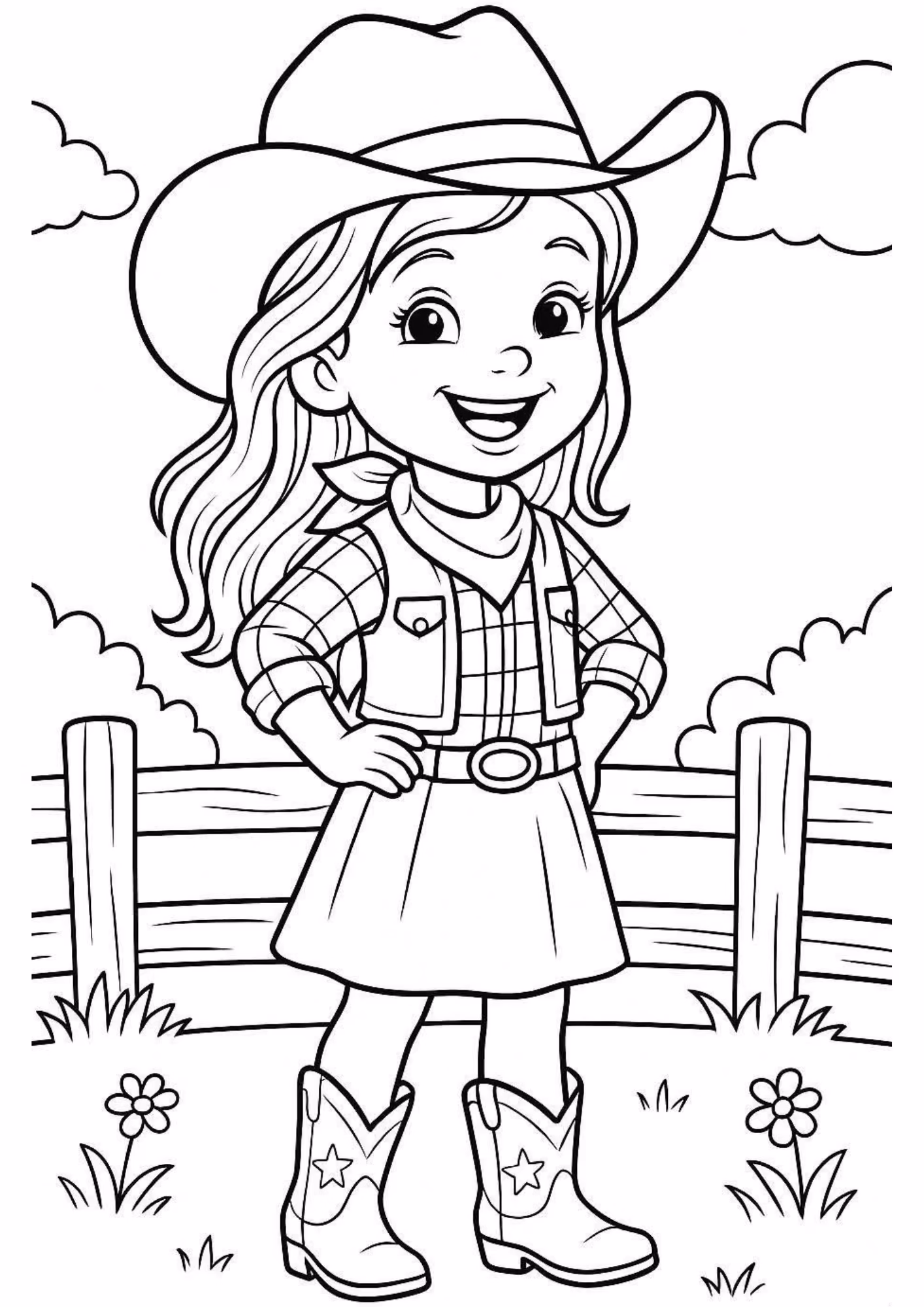 Boiadeirinha e para colorir — desenho para imprimir