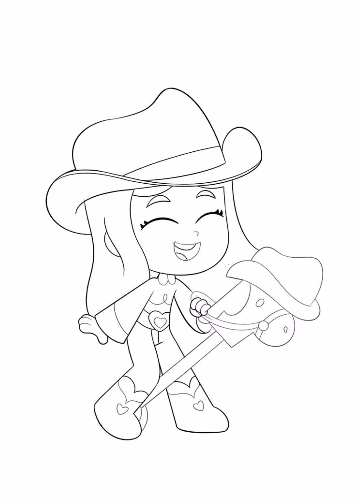 Boiadeirinha e para colorir — desenho para imprimir