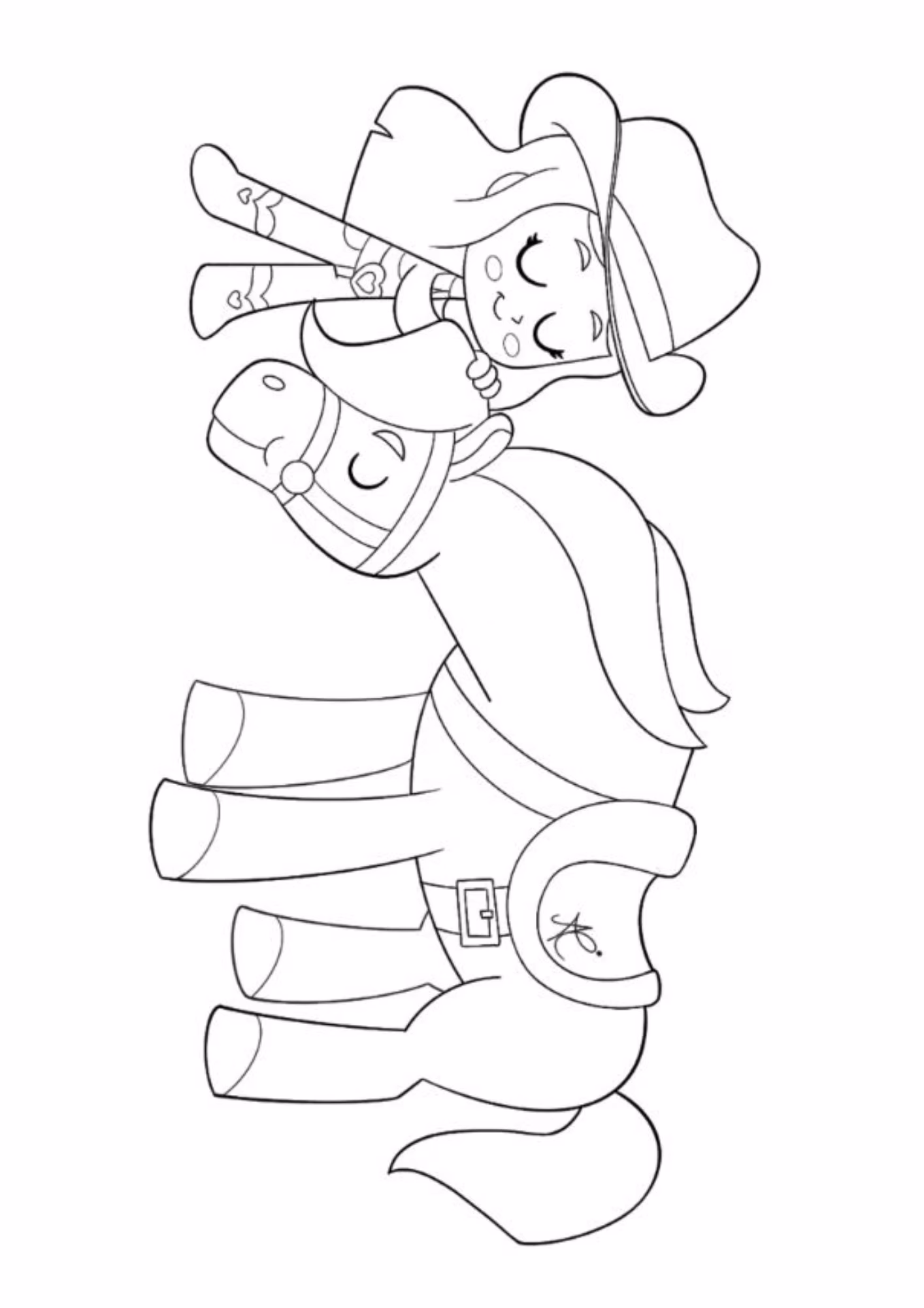 Boiadeirinha e para colorir — desenho para imprimir