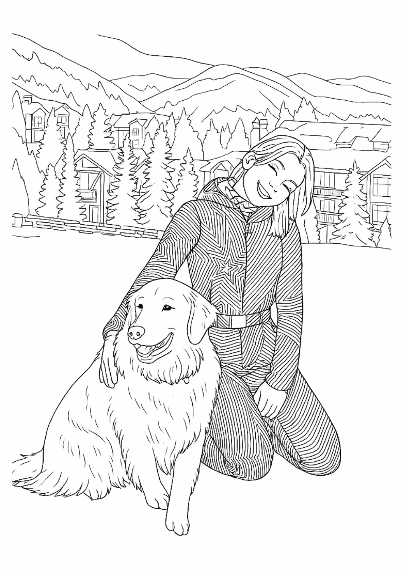 Boiadeirinha e para colorir — desenho para imprimir