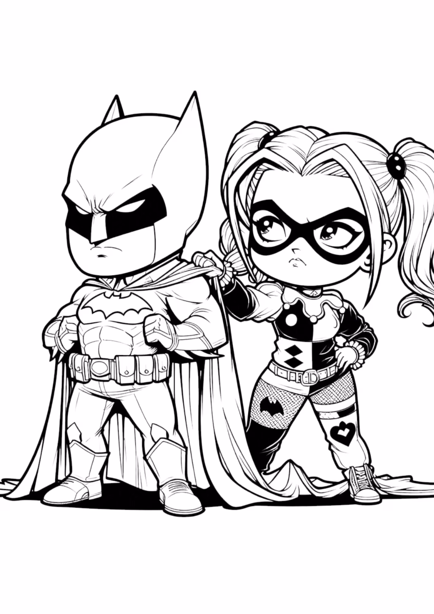 Harley quinn e para colorir — desenho para imprimir
