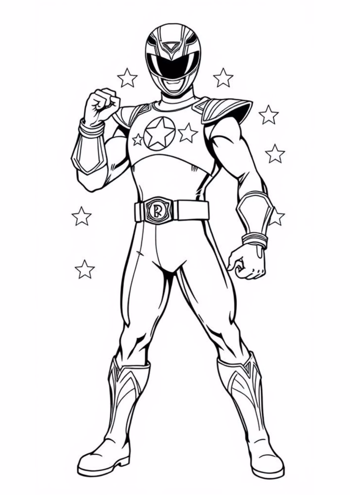 Power rangers e para colorir — desenho para imprimir