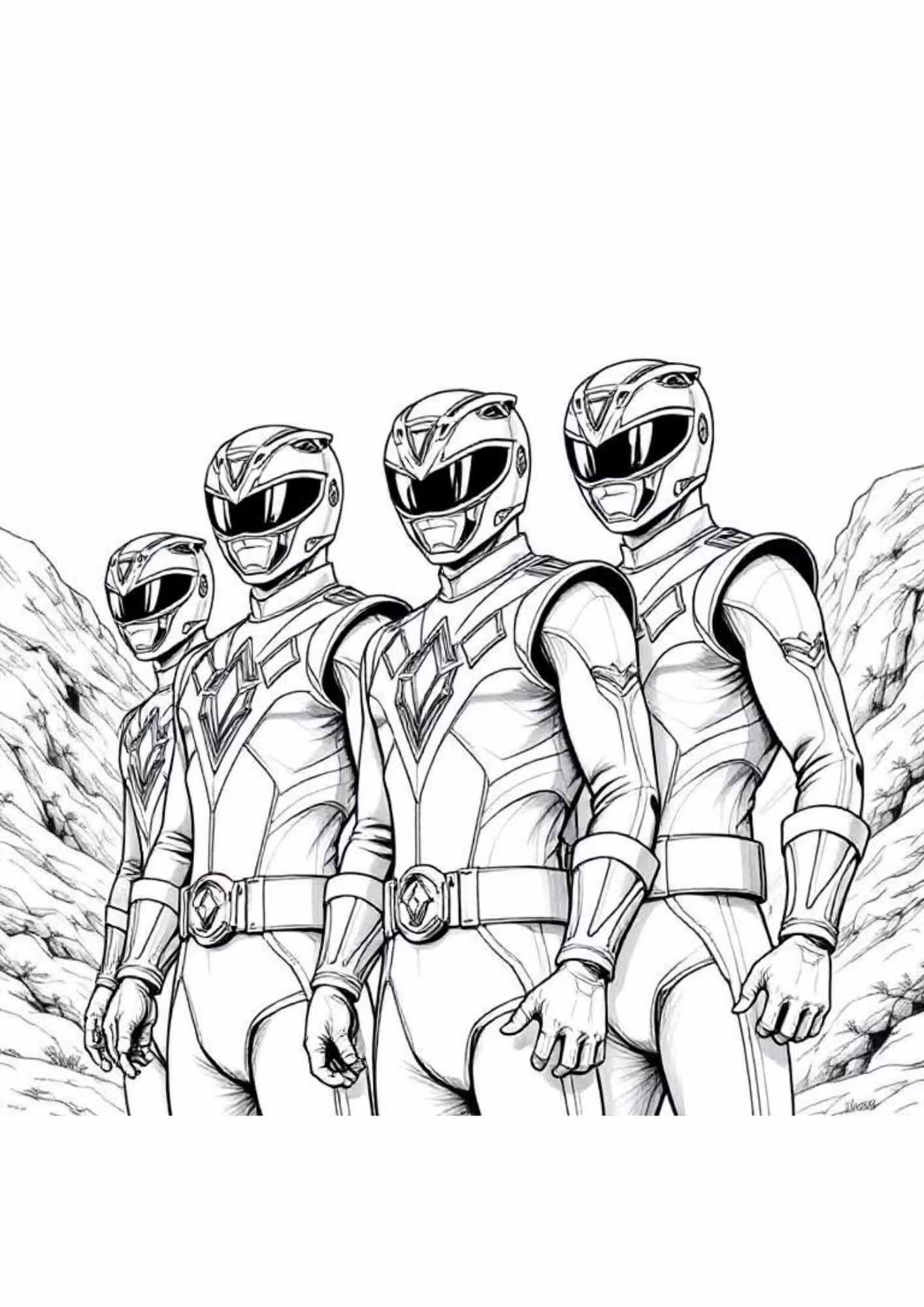 Power rangers e para colorir — desenho para imprimir