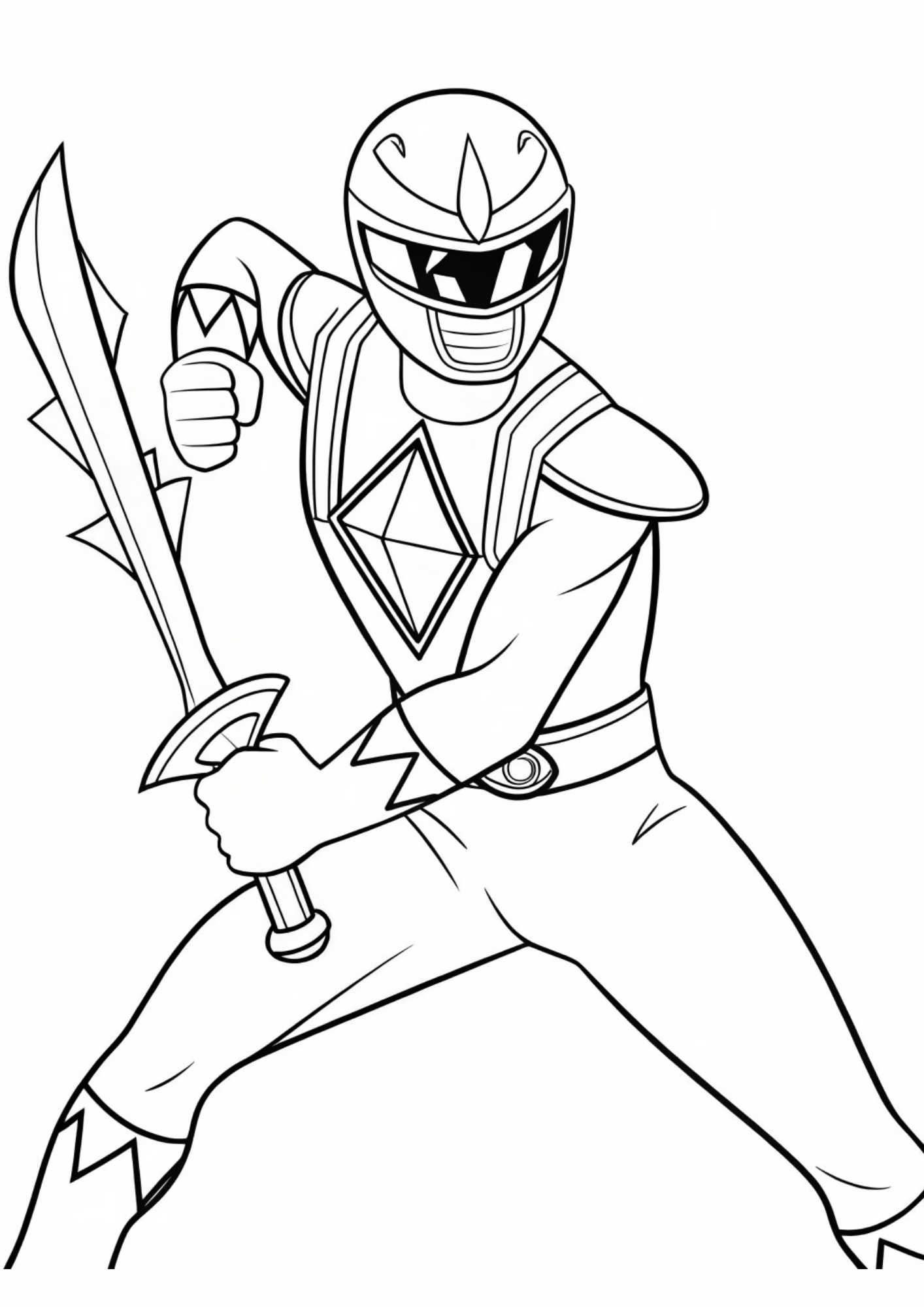 Power rangers e para colorir — desenho para imprimir