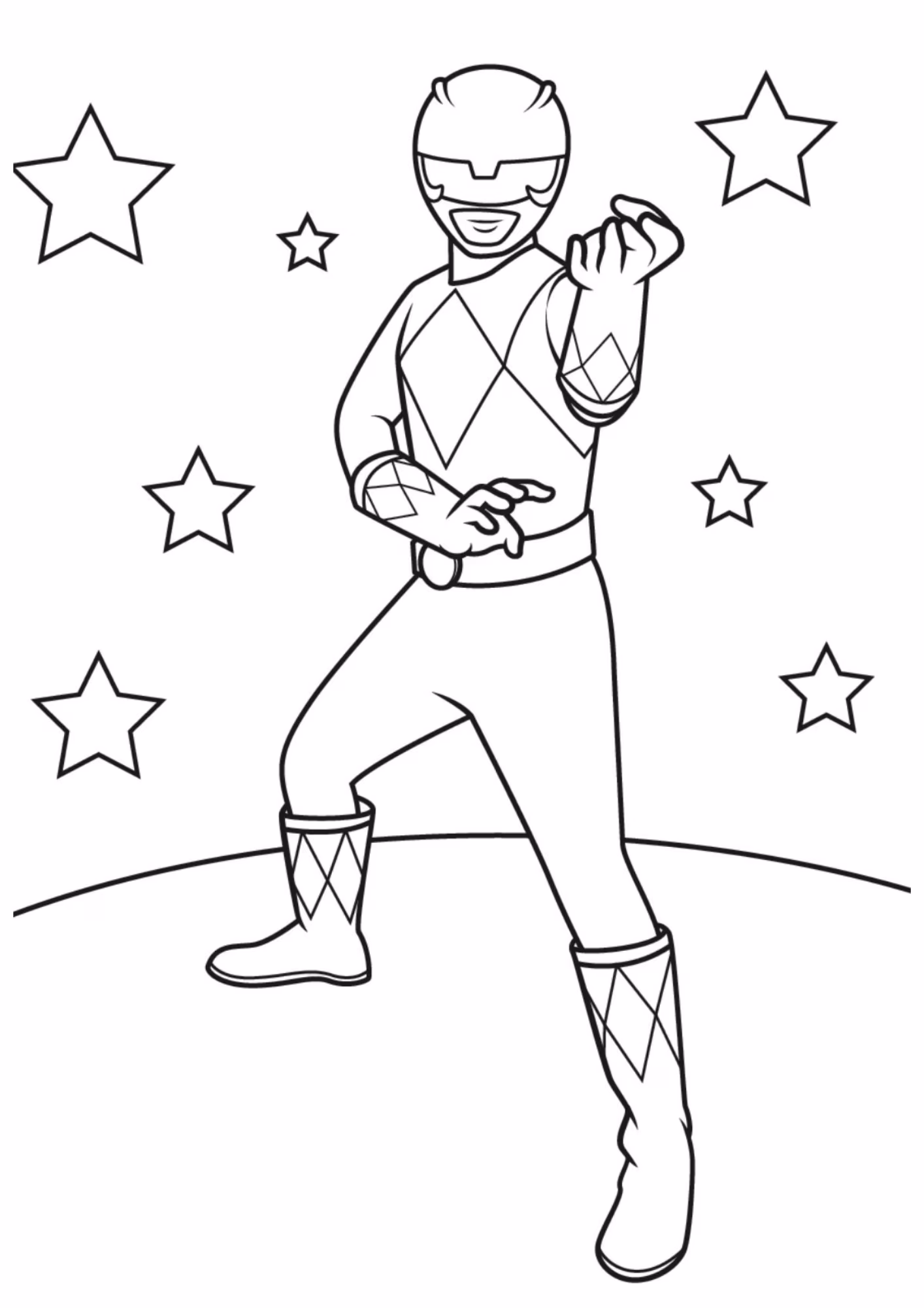Power rangers e para colorir — desenho para imprimir