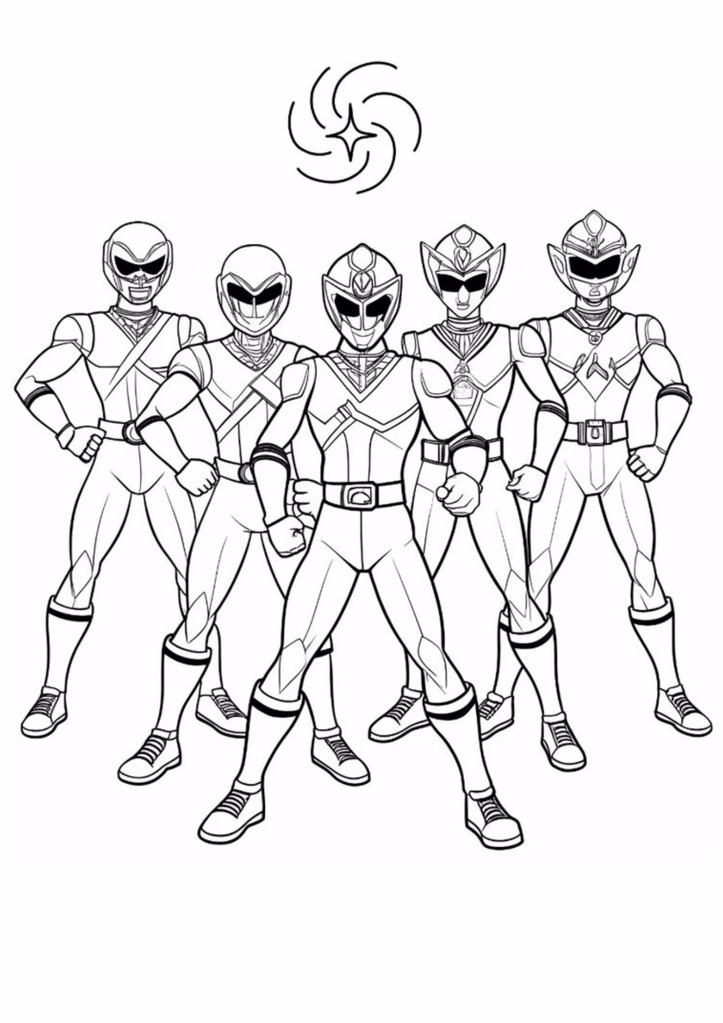 Power rangers e para colorir — desenho para imprimir