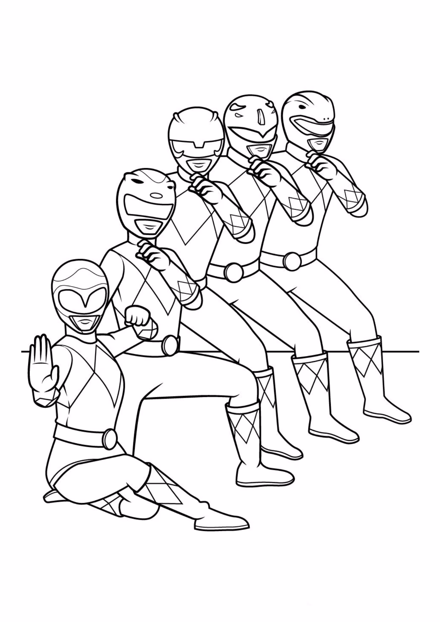 Power rangers e para colorir — desenho para imprimir