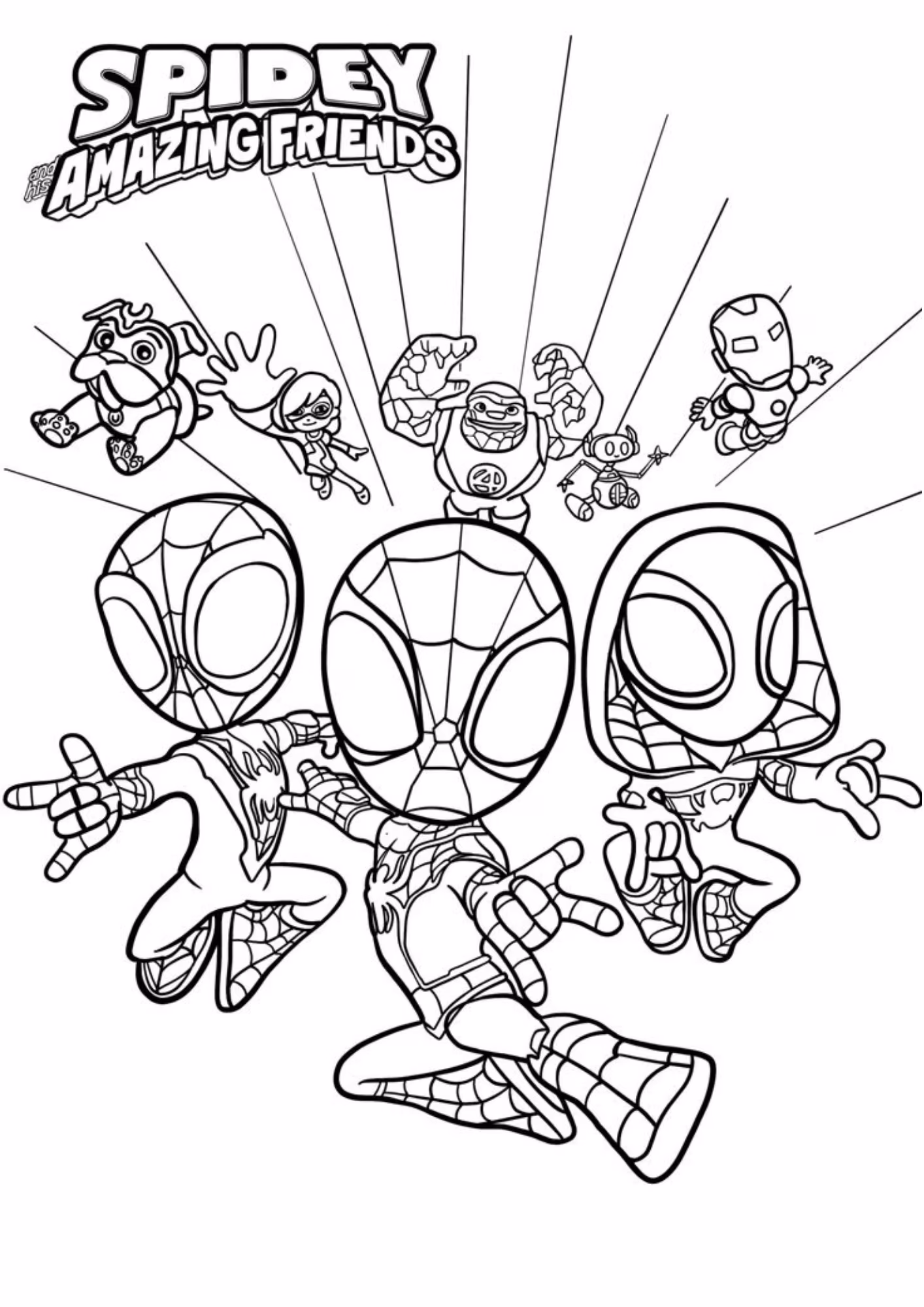 Spidey amazing friends e para colorir — desenho para imprimir