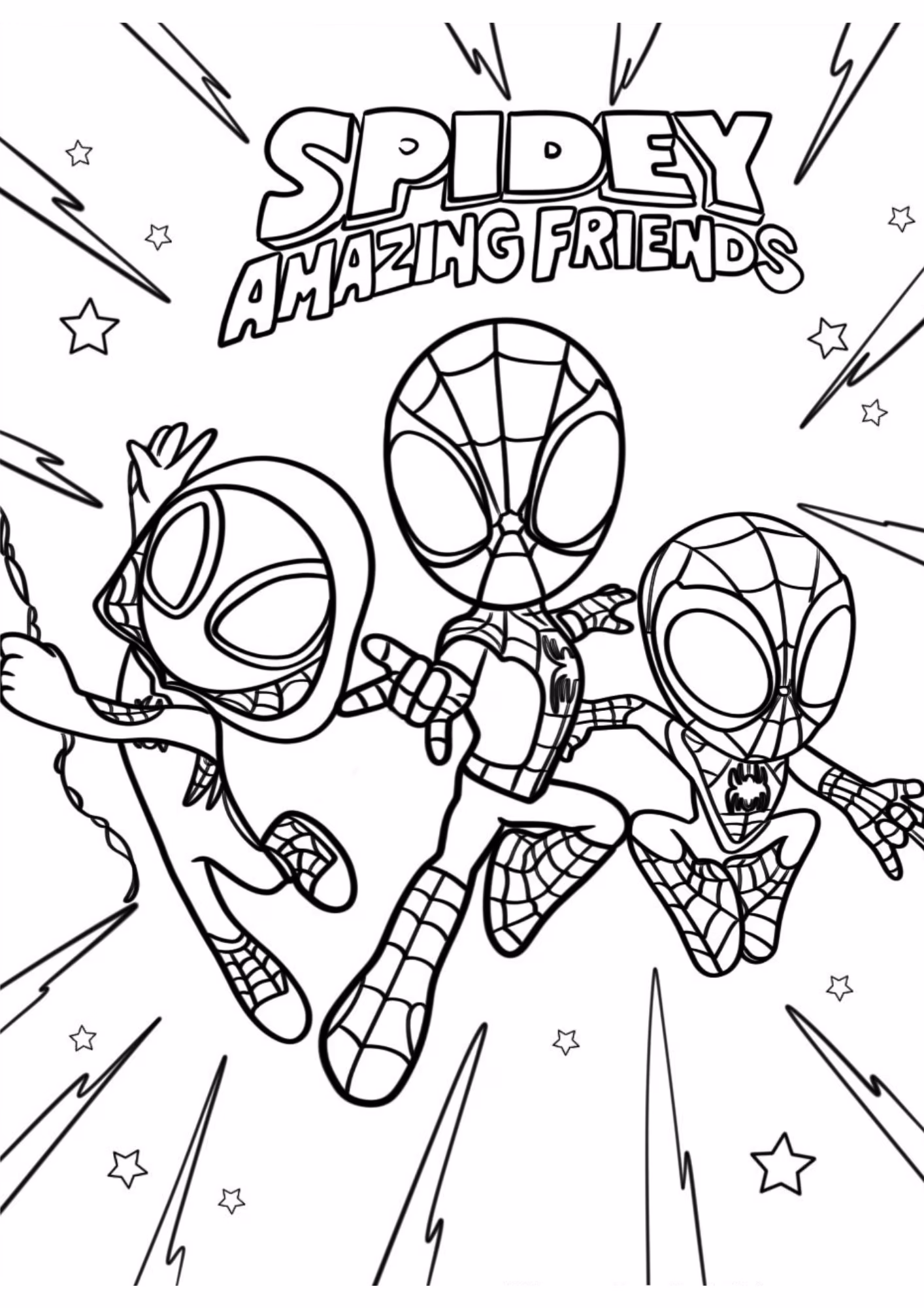 Spidey amazing friends e para colorir — desenho para imprimir