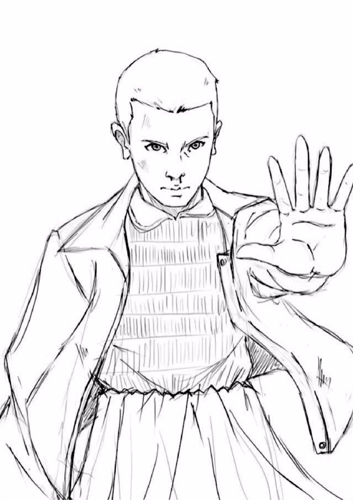 Stranger things e para colorir — desenho para imprimir