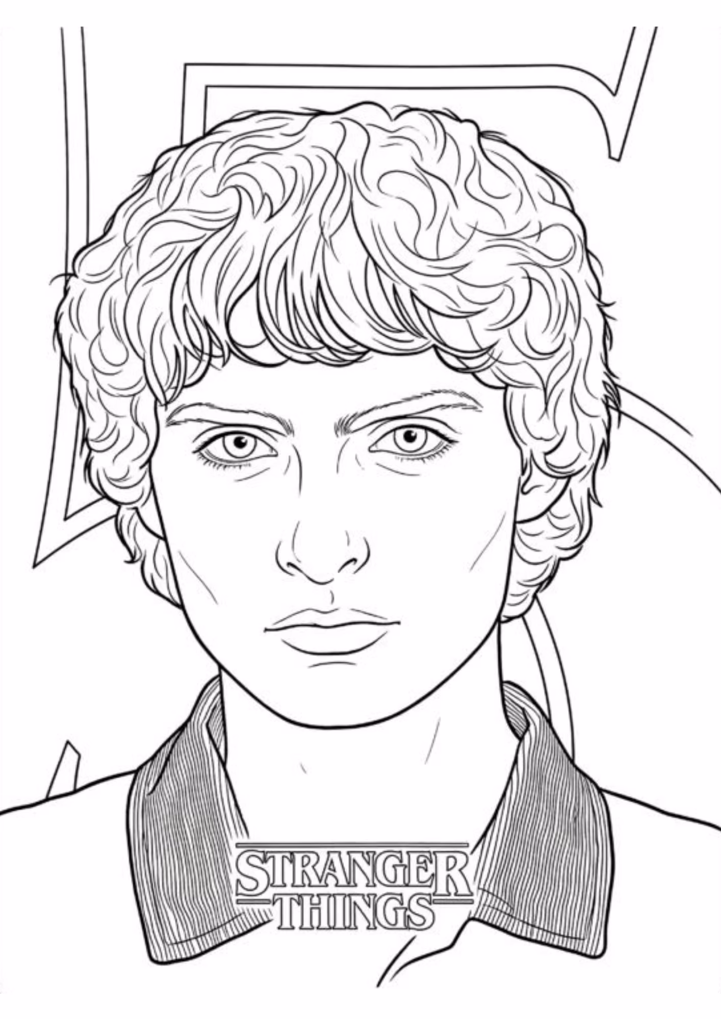 Stranger things e para colorir — desenho para imprimir