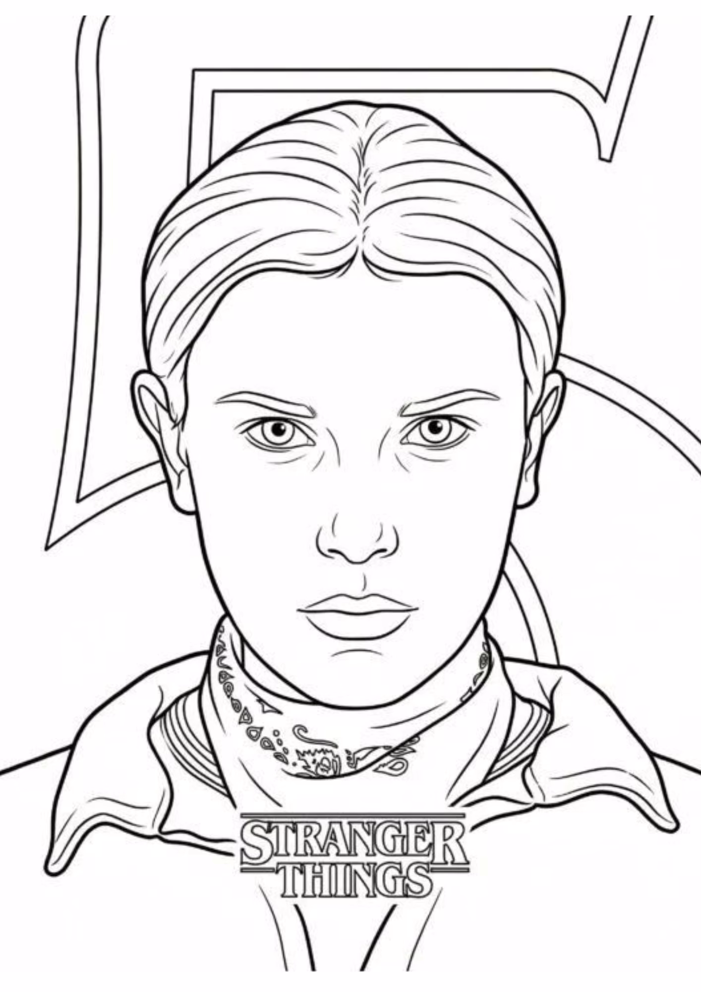 Stranger things e para colorir — desenho para imprimir