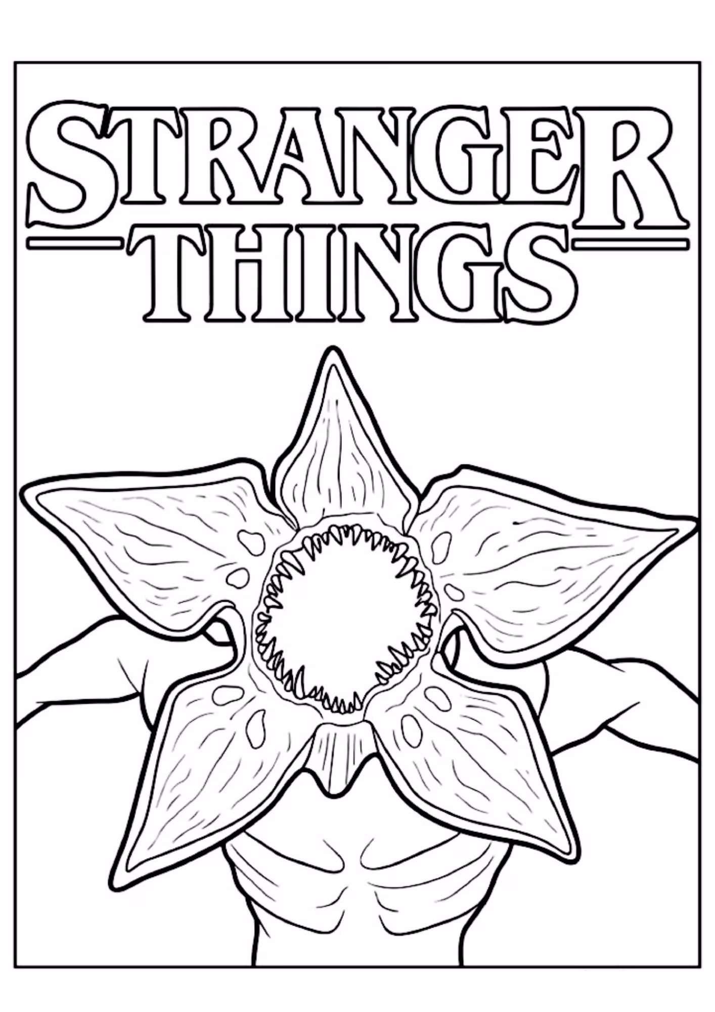 Stranger things e para colorir — desenho para imprimir