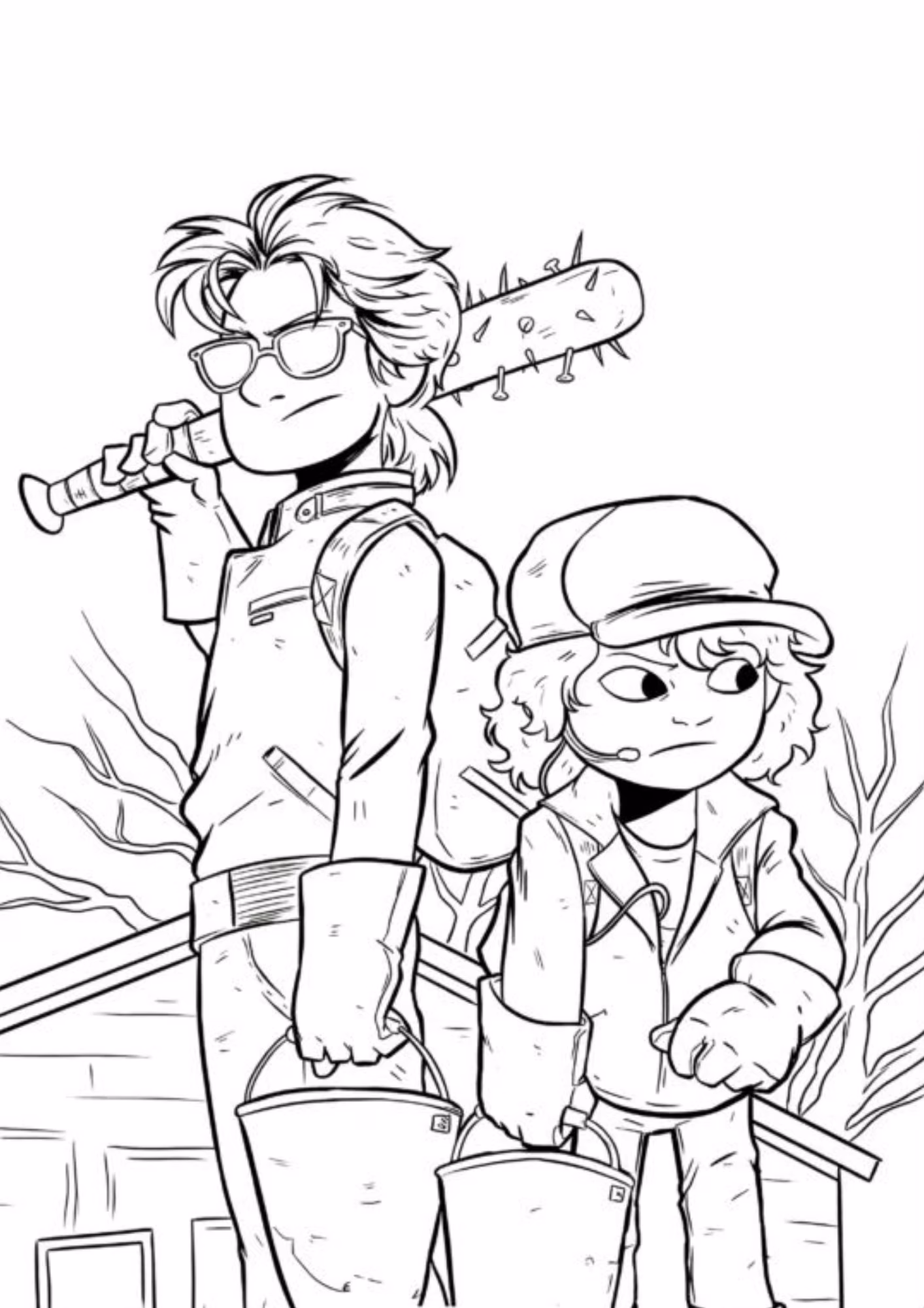 Stranger things e para colorir — desenho para imprimir