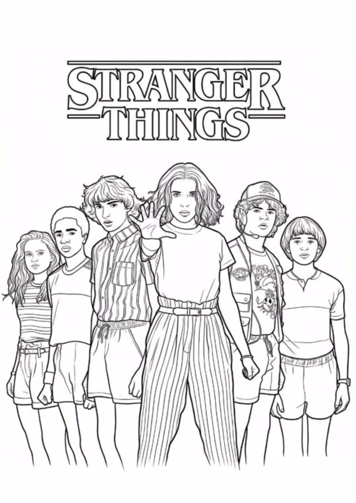 Stranger things e para colorir — desenho para imprimir