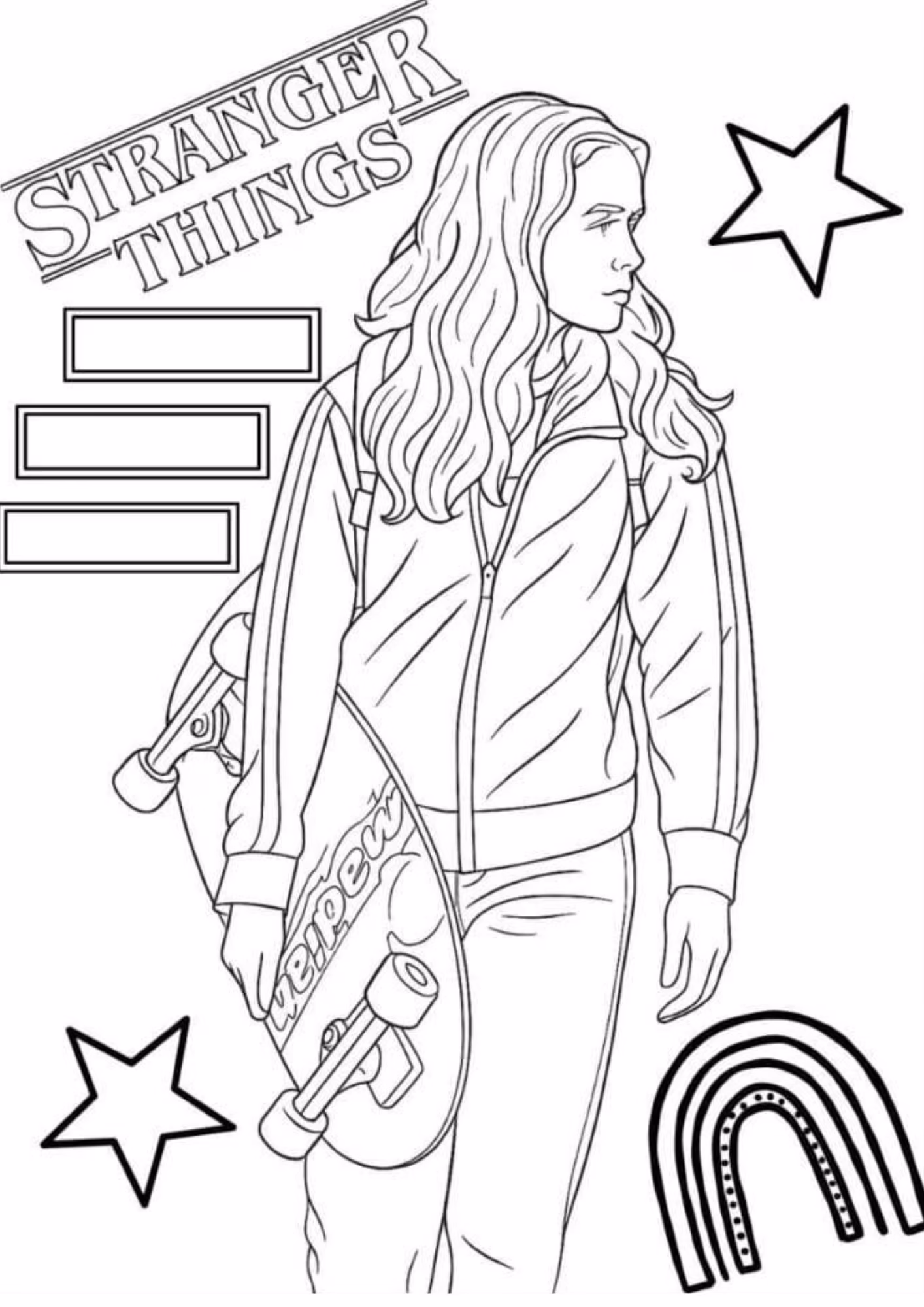 Stranger things e para colorir — desenho para imprimir