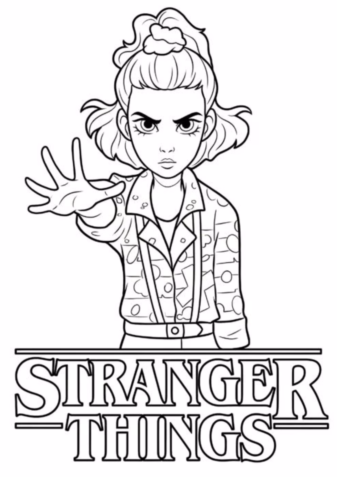 Stranger things e para colorir — desenho para imprimir