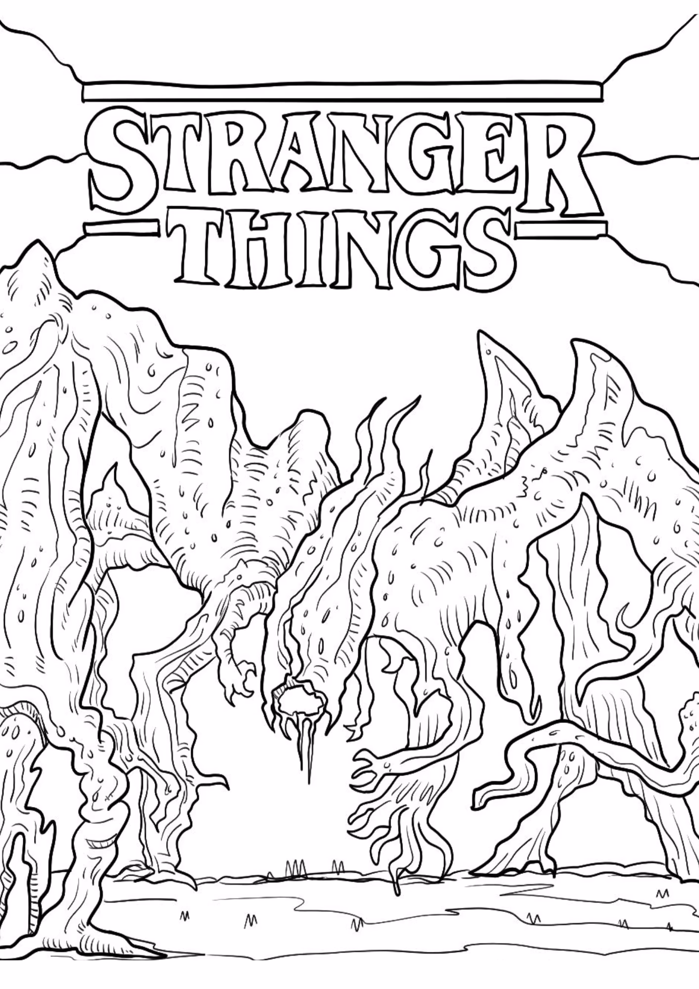 Stranger things e para colorir — desenho para imprimir