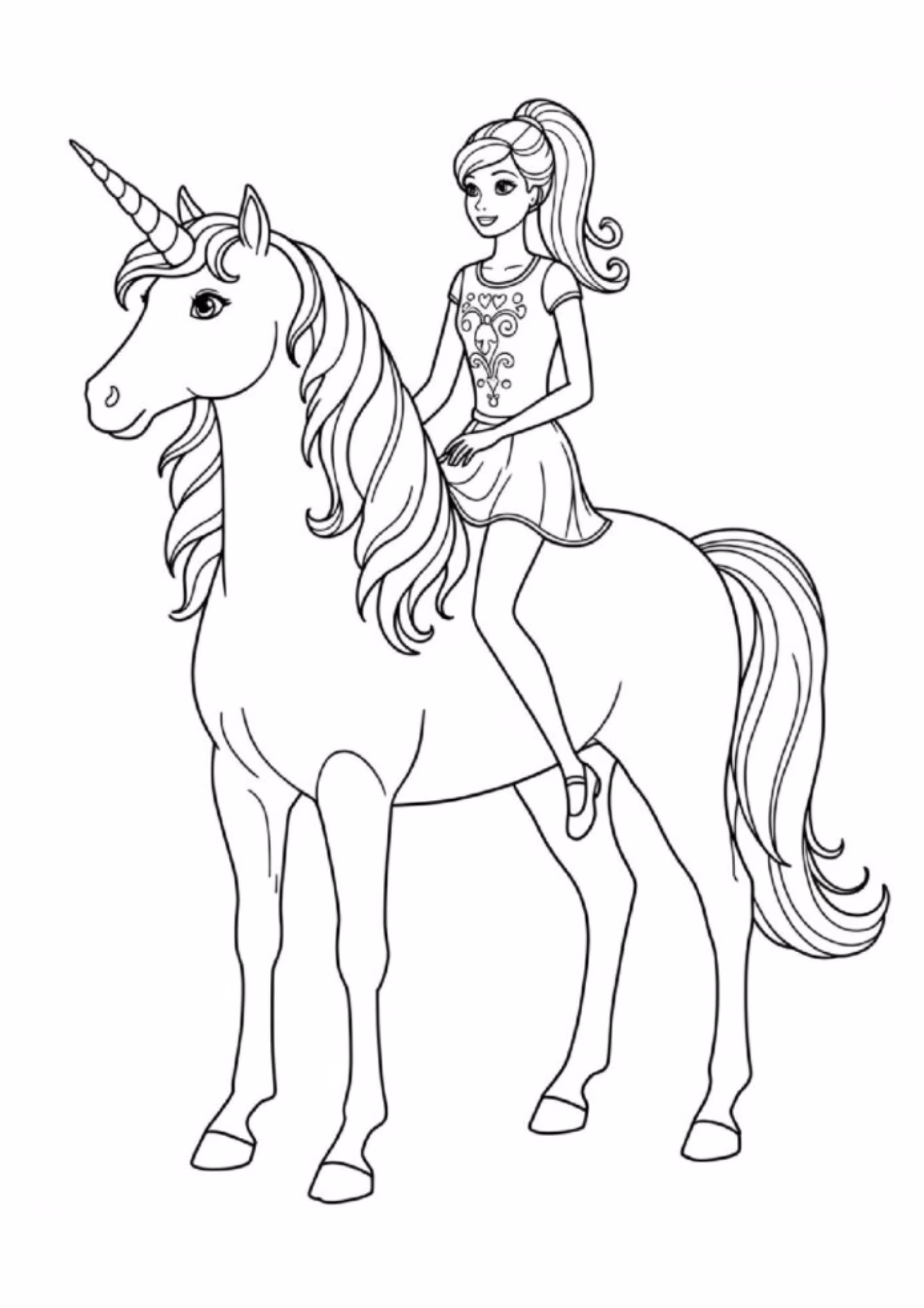 Barbie para colorir — desenho para imprimir
