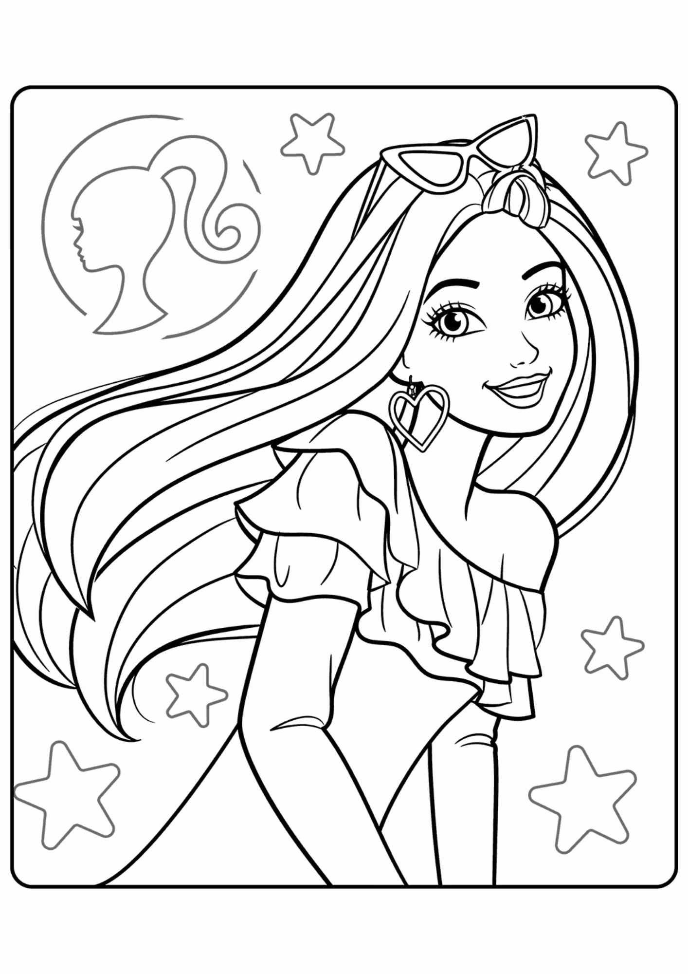 Barbie para colorir — desenho para imprimir