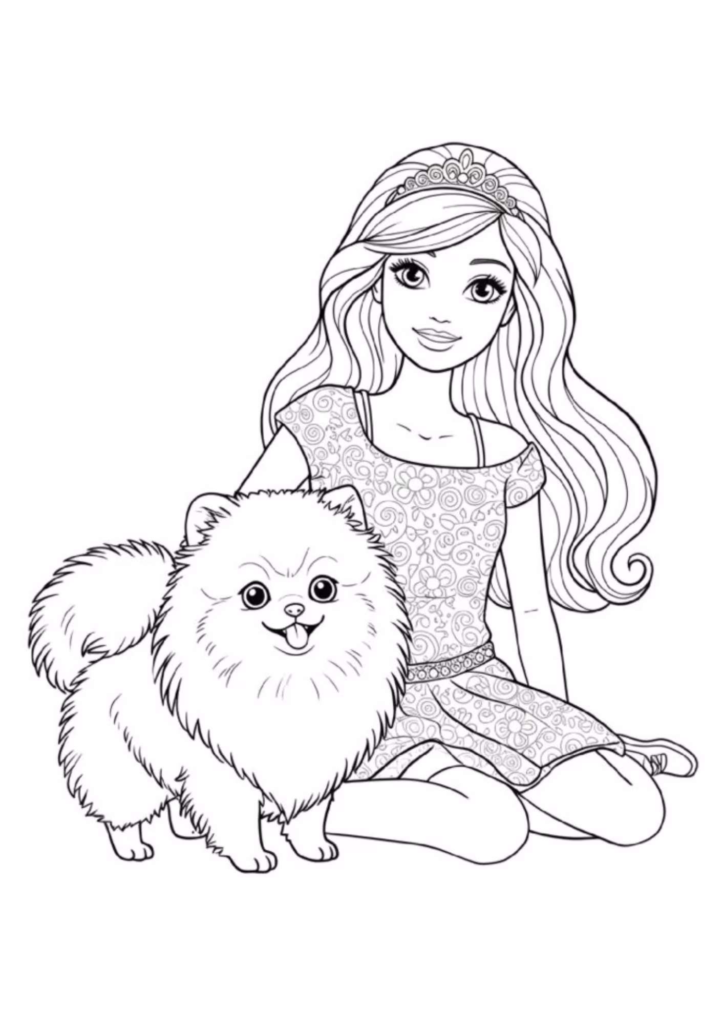 Barbie para colorir — desenho para imprimir