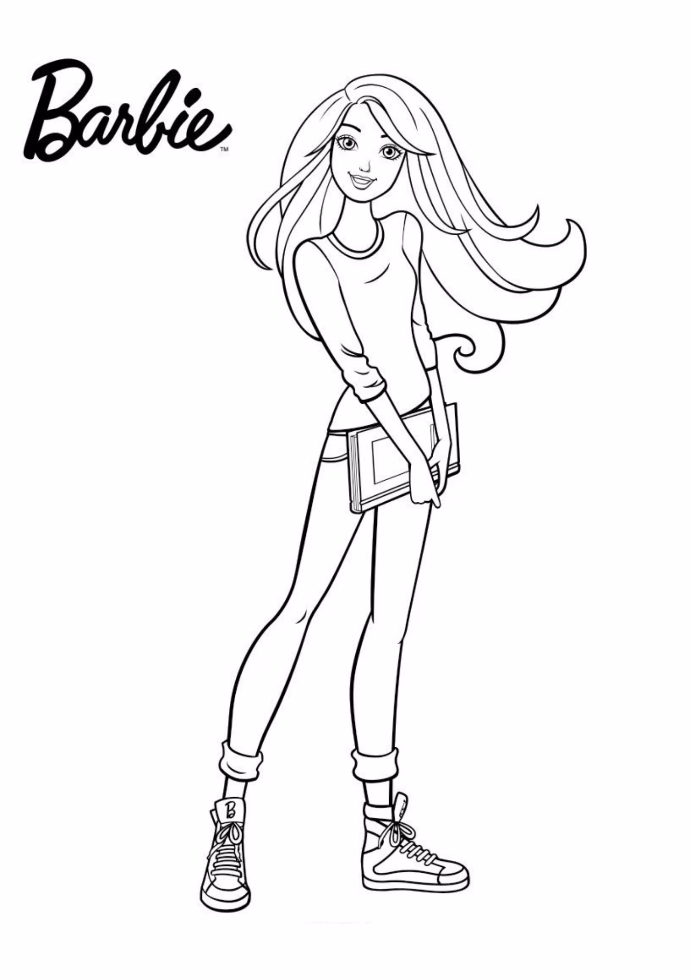 Barbie para colorir — desenho para imprimir