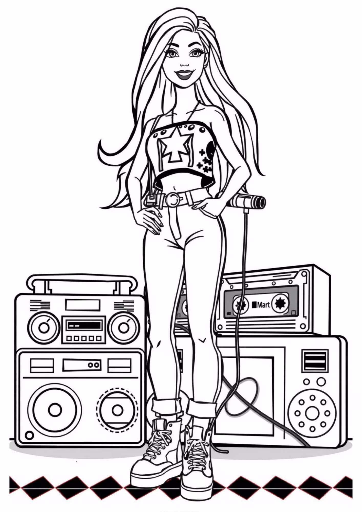 Barbie para colorir — desenho para imprimir