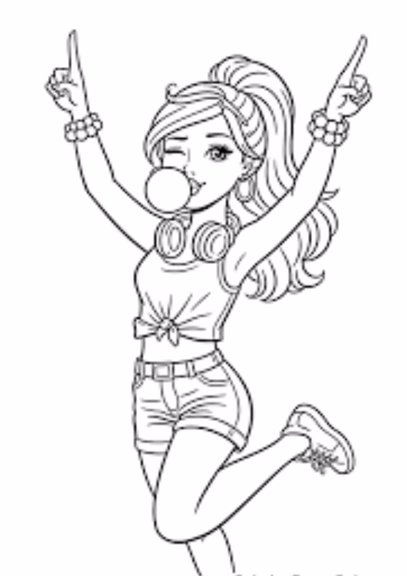 Barbie para colorir — desenho para imprimir