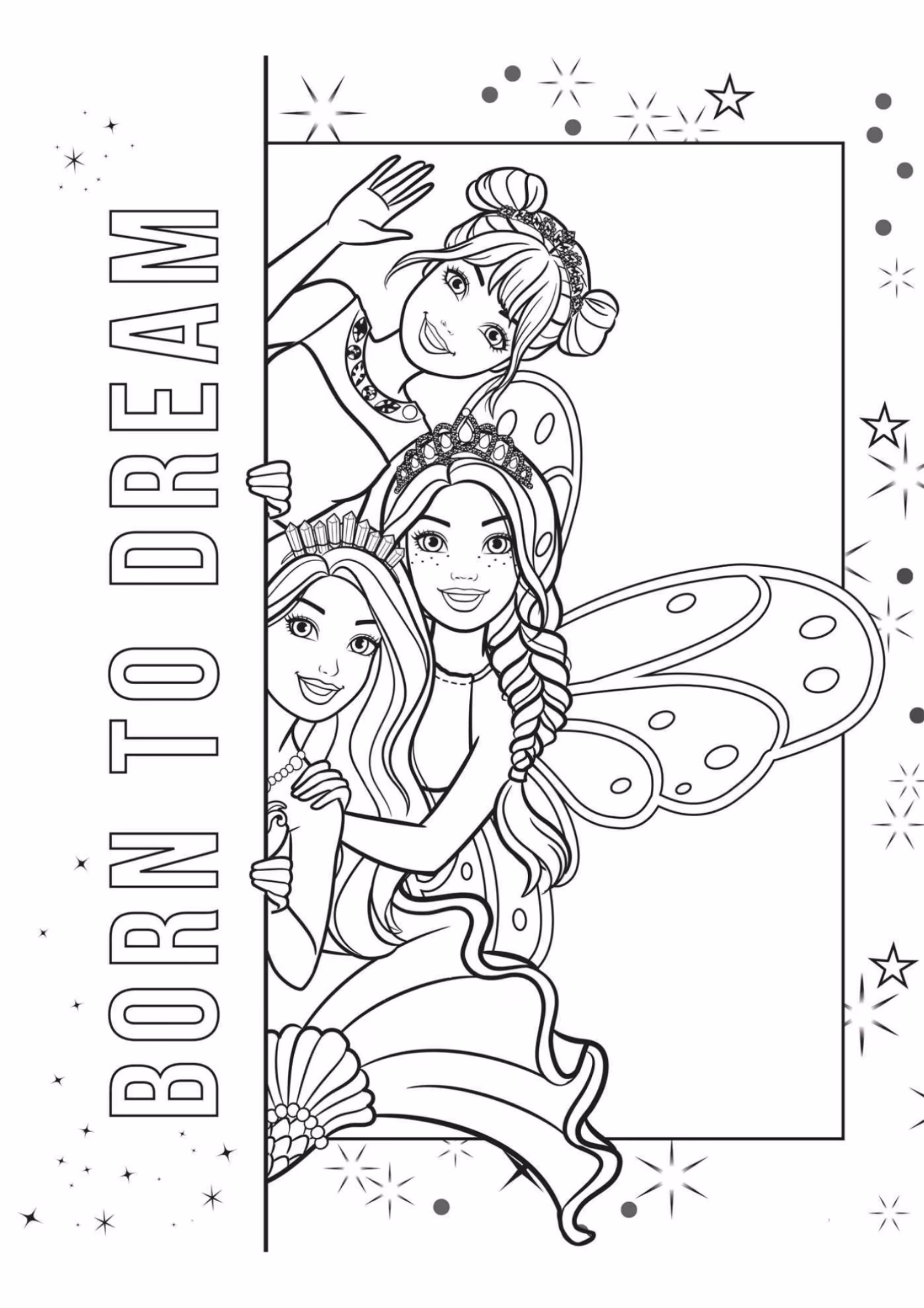 Barbie e para colorir — desenho para imprimir