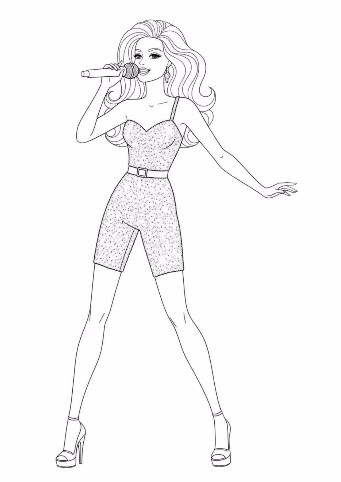 Barbie e para colorir — desenho para imprimir