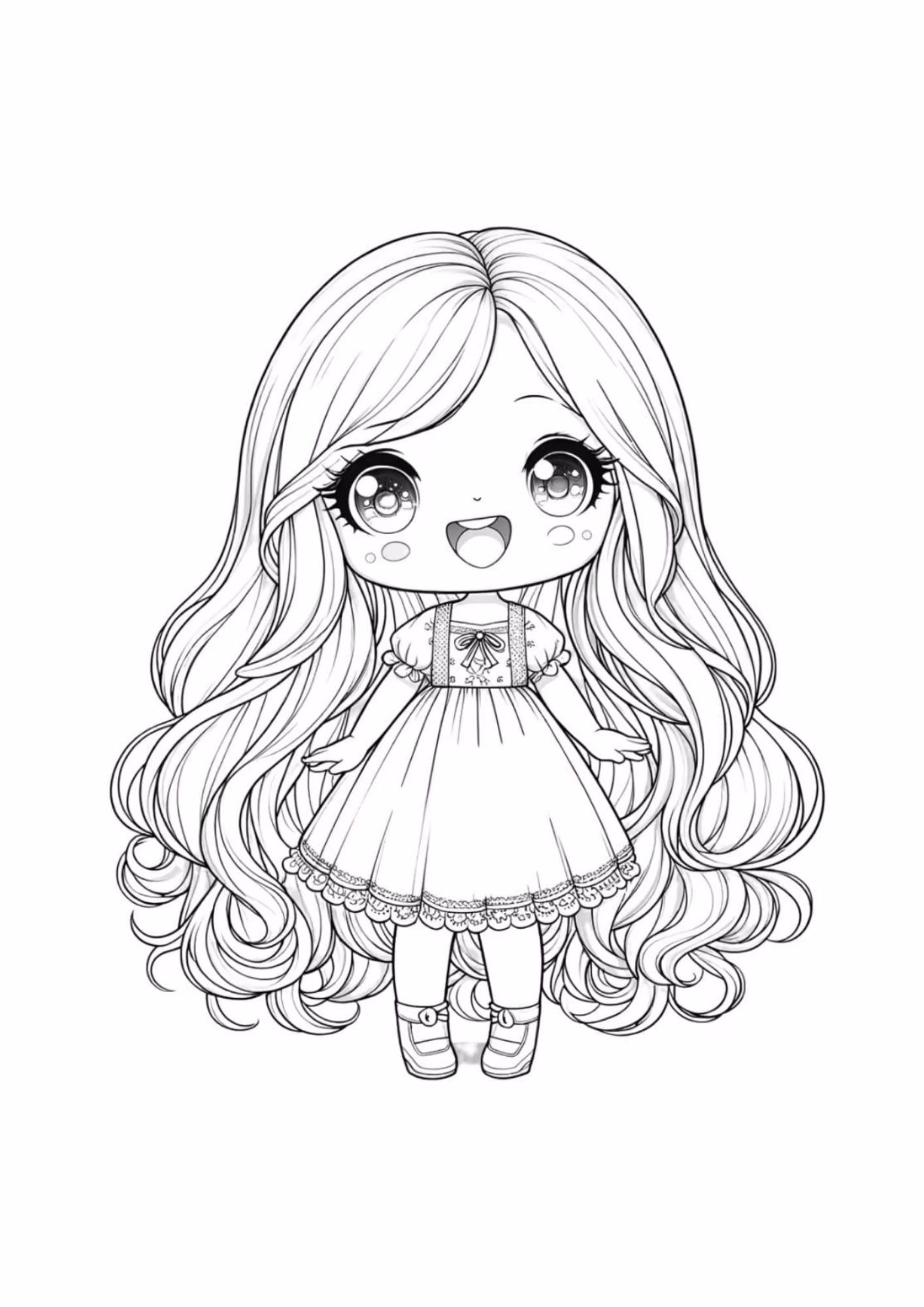 Barbie e para colorir — desenho para imprimir