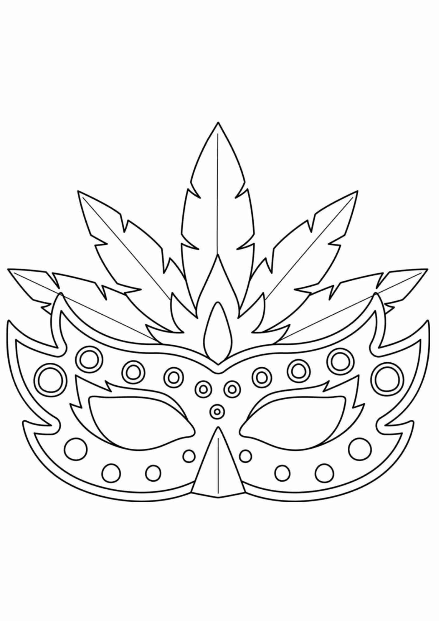 Carnaval e para colorir — desenho para imprimir