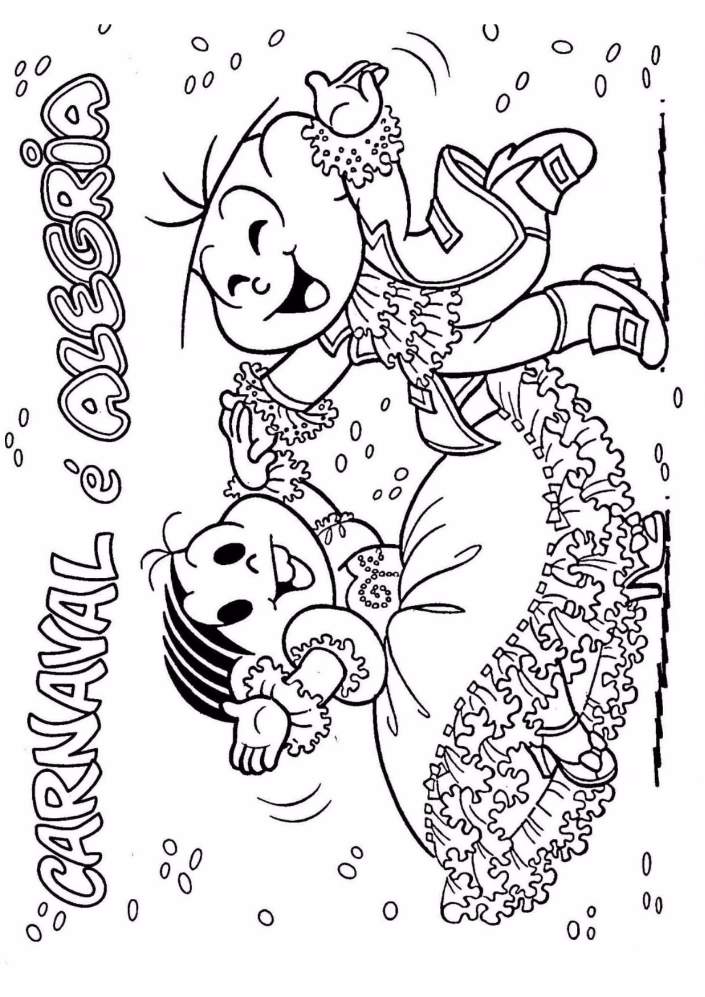 Carnaval e para colorir — desenho para imprimir